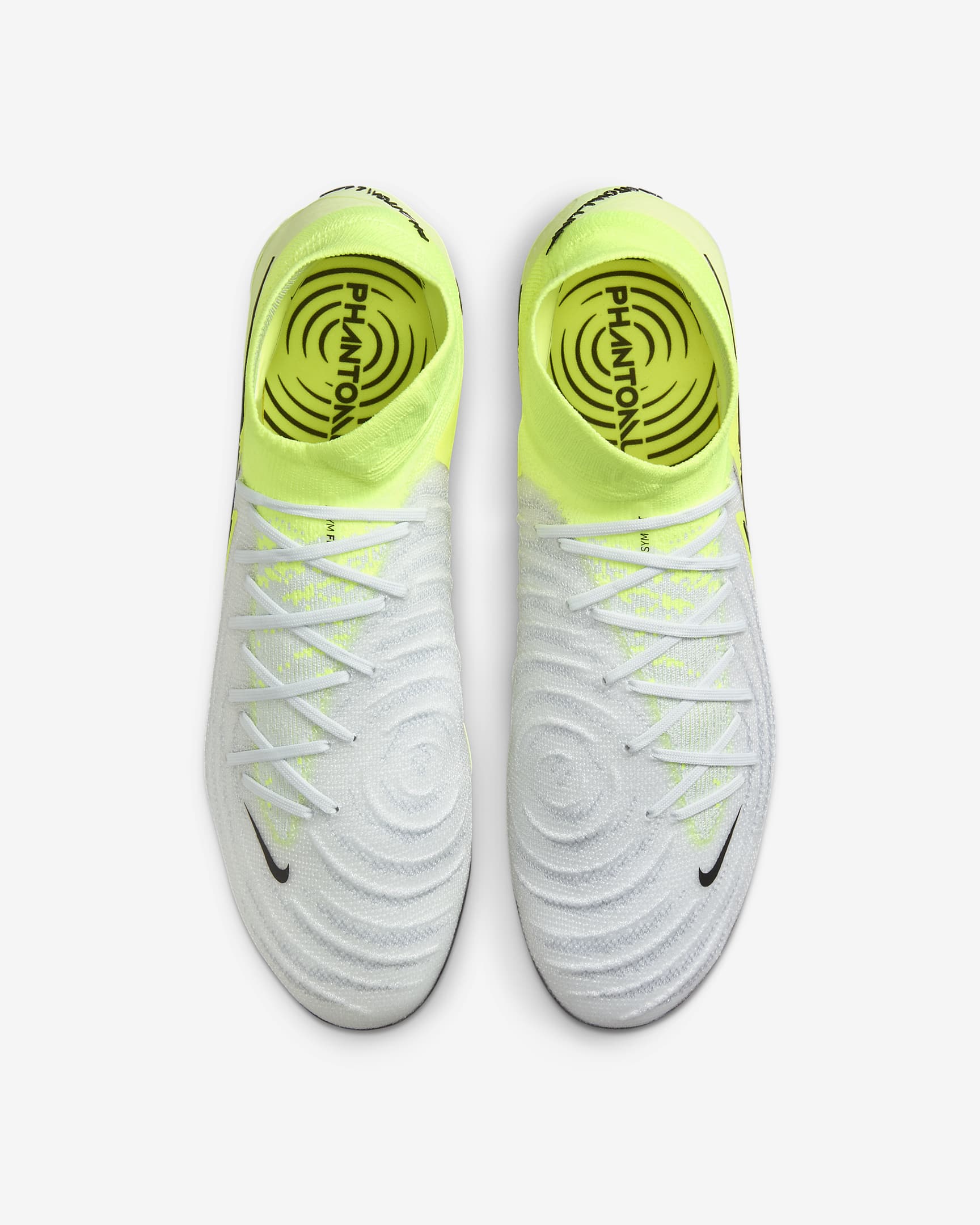 Tacos de fútbol FG de corte high Nike Phantom Luna 2 Elite - Plata metalizado/Volt/Negro