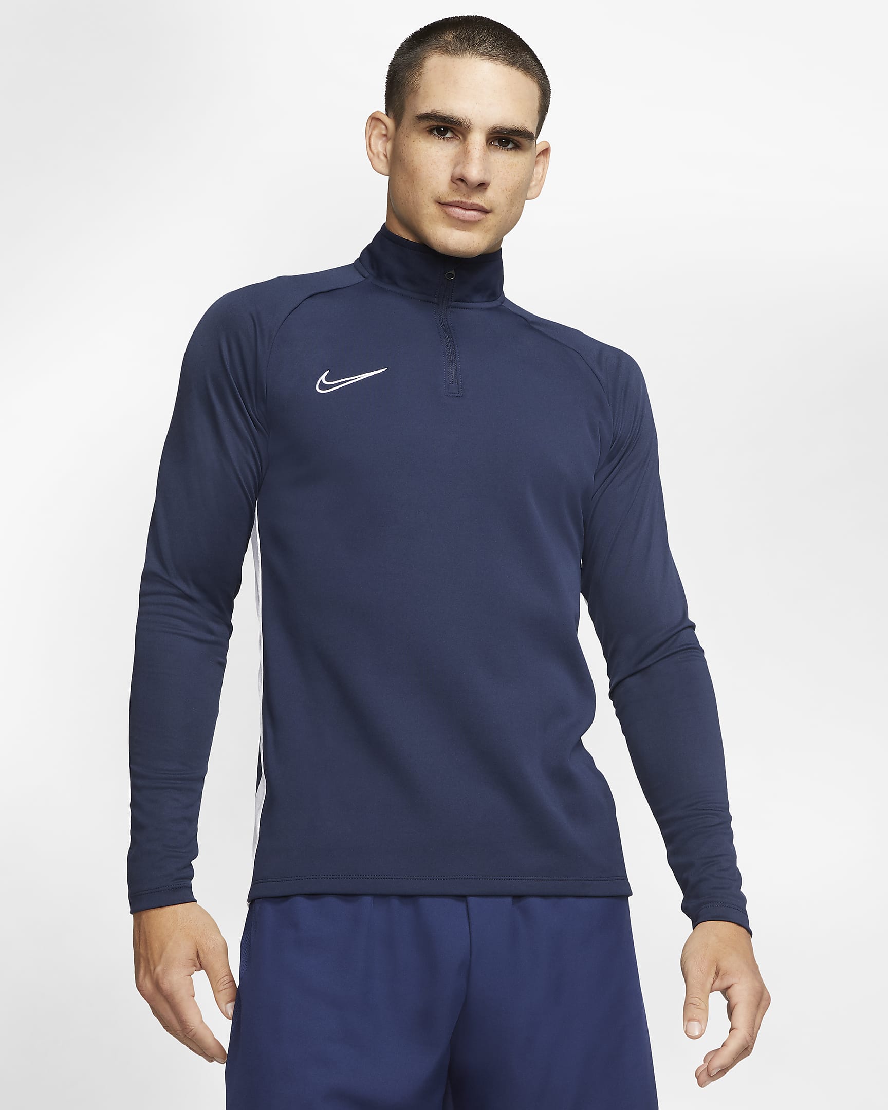 ナイキ Dri-FIT アカデミー メンズ サッカードリルトップ - オブシディアン/ホワイト/ホワイト
