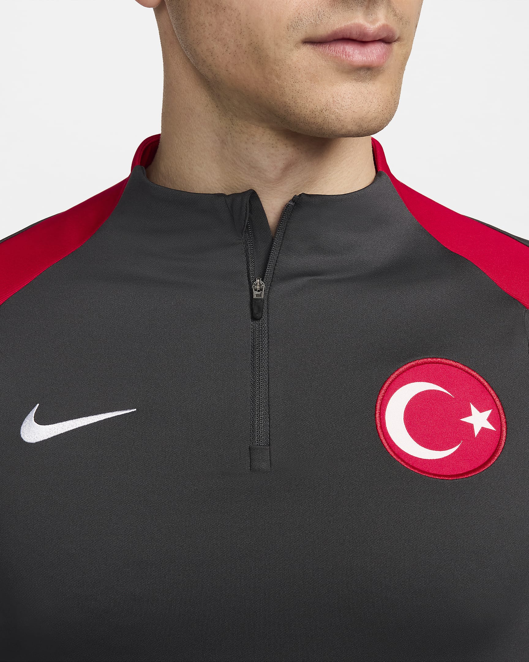 Haut d'entraînement de foot Nike Dri-FIT Turquie Strike pour homme - Anthracite/Sport Red/Blanc