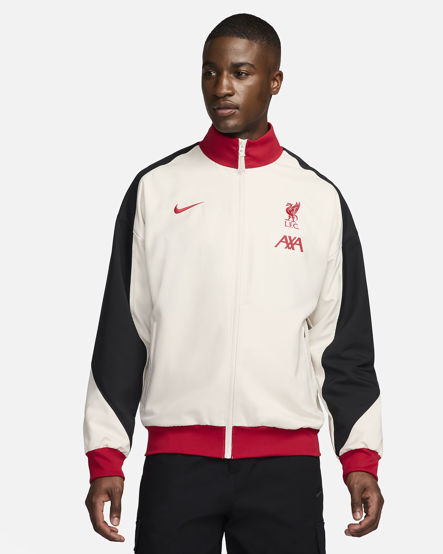 Liverpool F.C. Strike Men's Nike Dri-FIT Football Jacket - Light Orewood Brown/Black/Gym Red