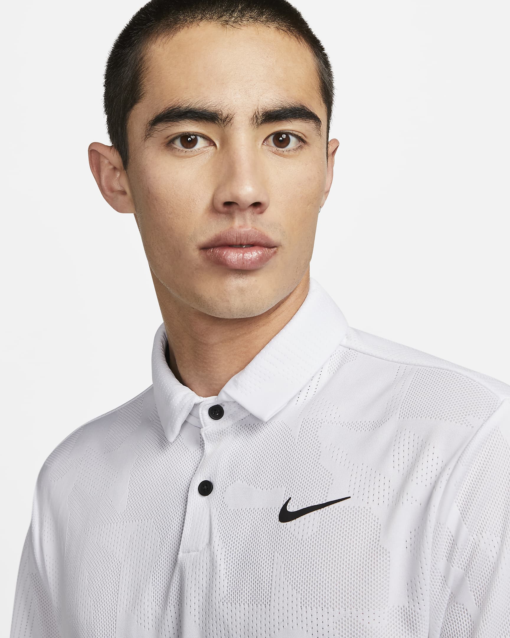 Nike Dri-FIT Tour Men's Jacquard Golf Polo - White/Black