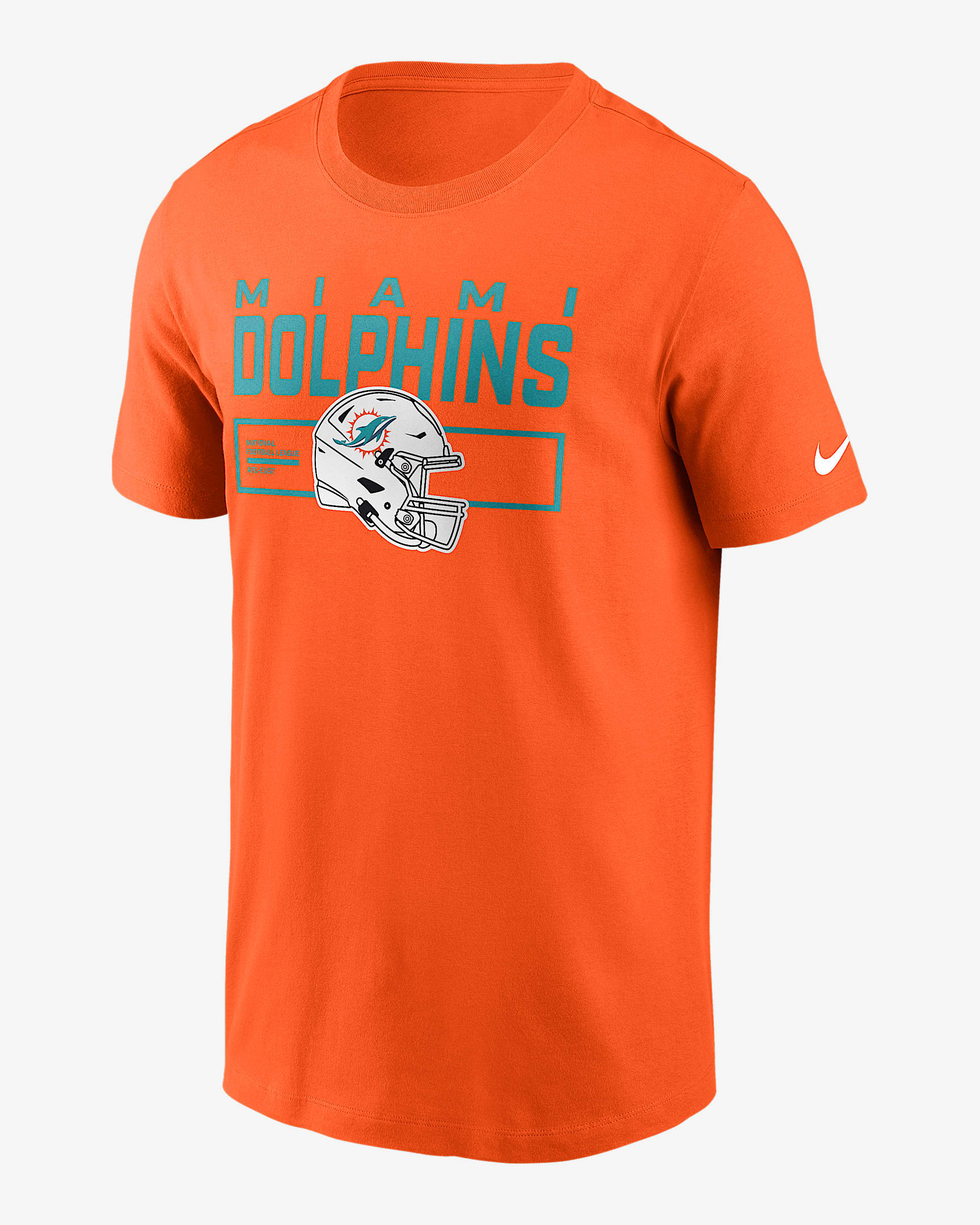 Miami Dolphins Helmet Essential Men's Nike NFL T-Shirt - Orange