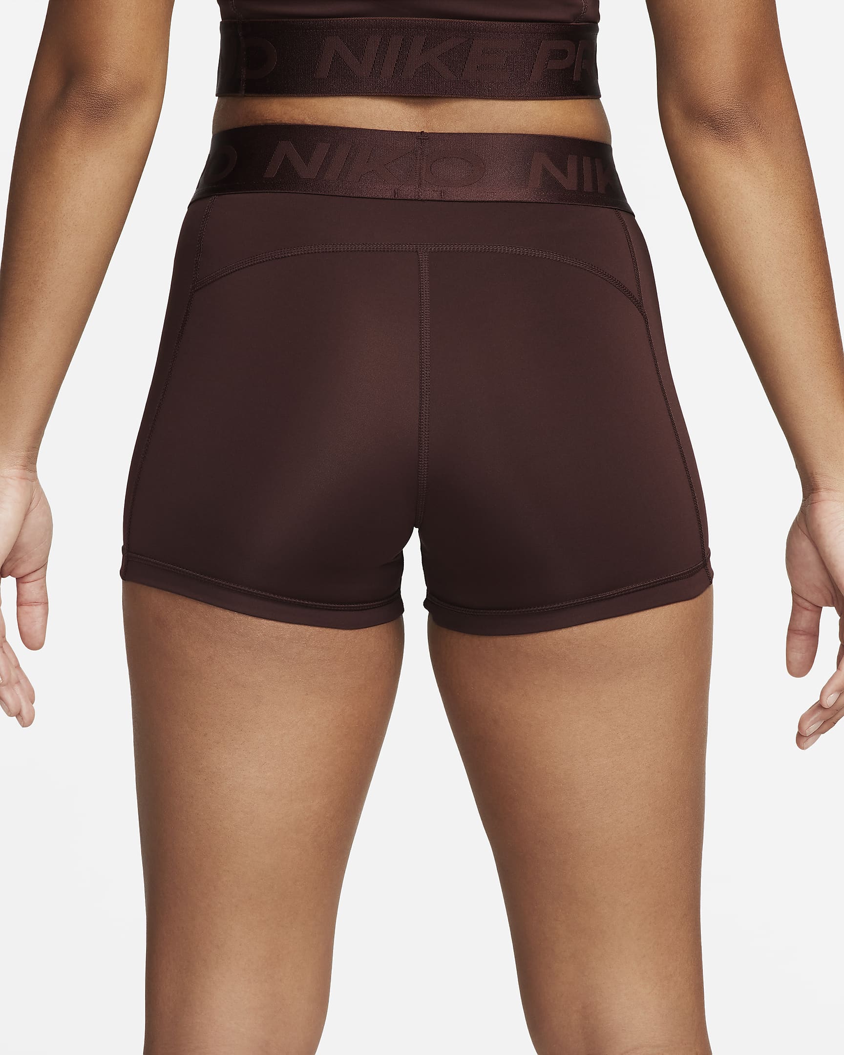 Nike Pro Women's Mid-Rise 8cm (approx.) Shorts - Earth