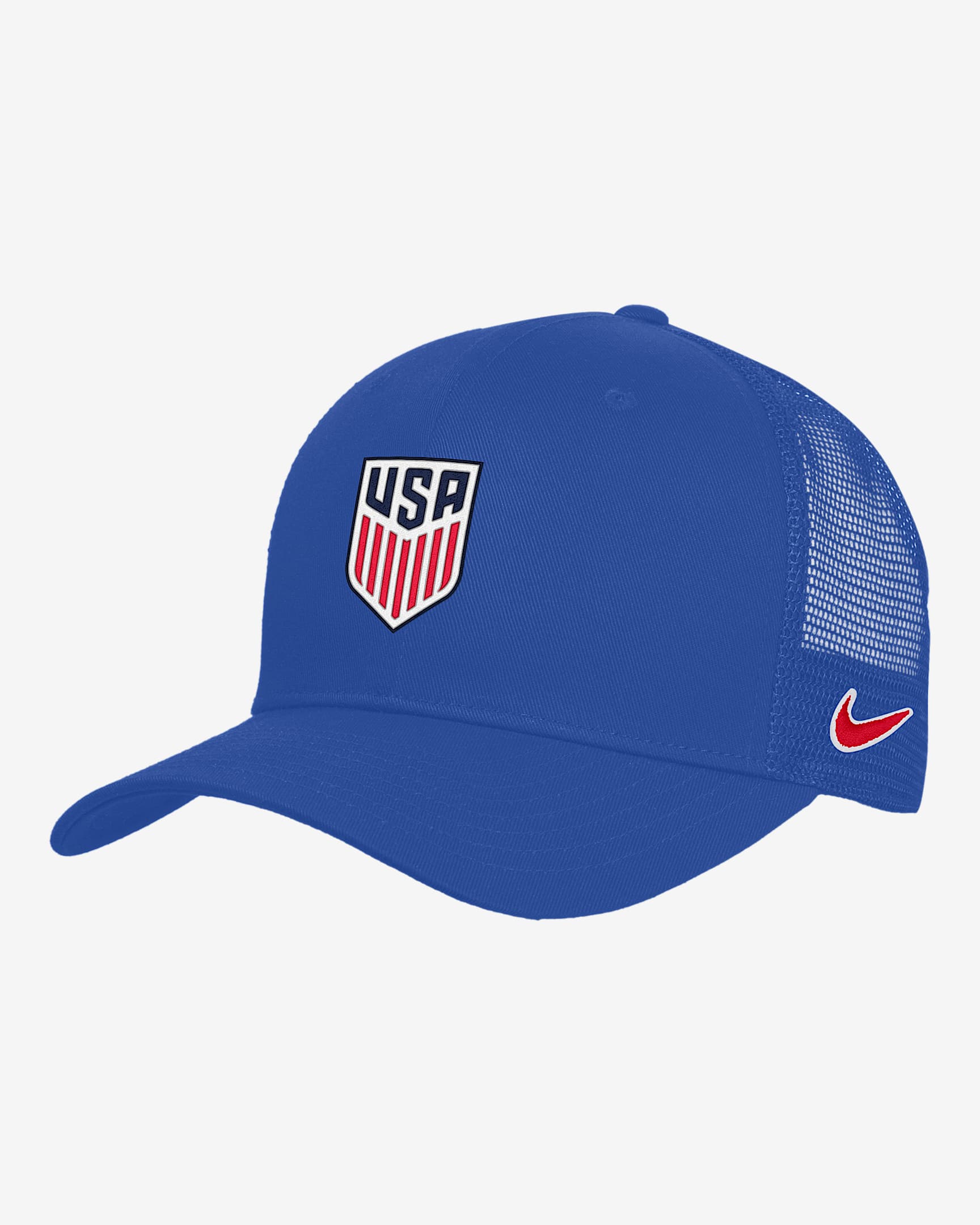 Gorra de rejilla de fútbol Nike ajustable con estructura USMNT Rise - Royal juego