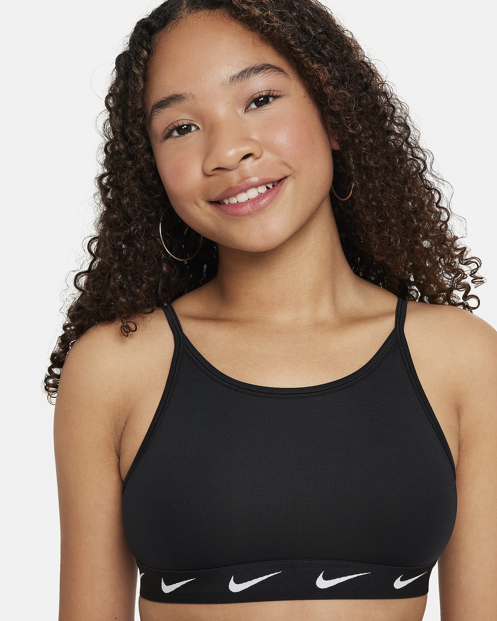 Nike One Girls' Sports Bra - Black/White