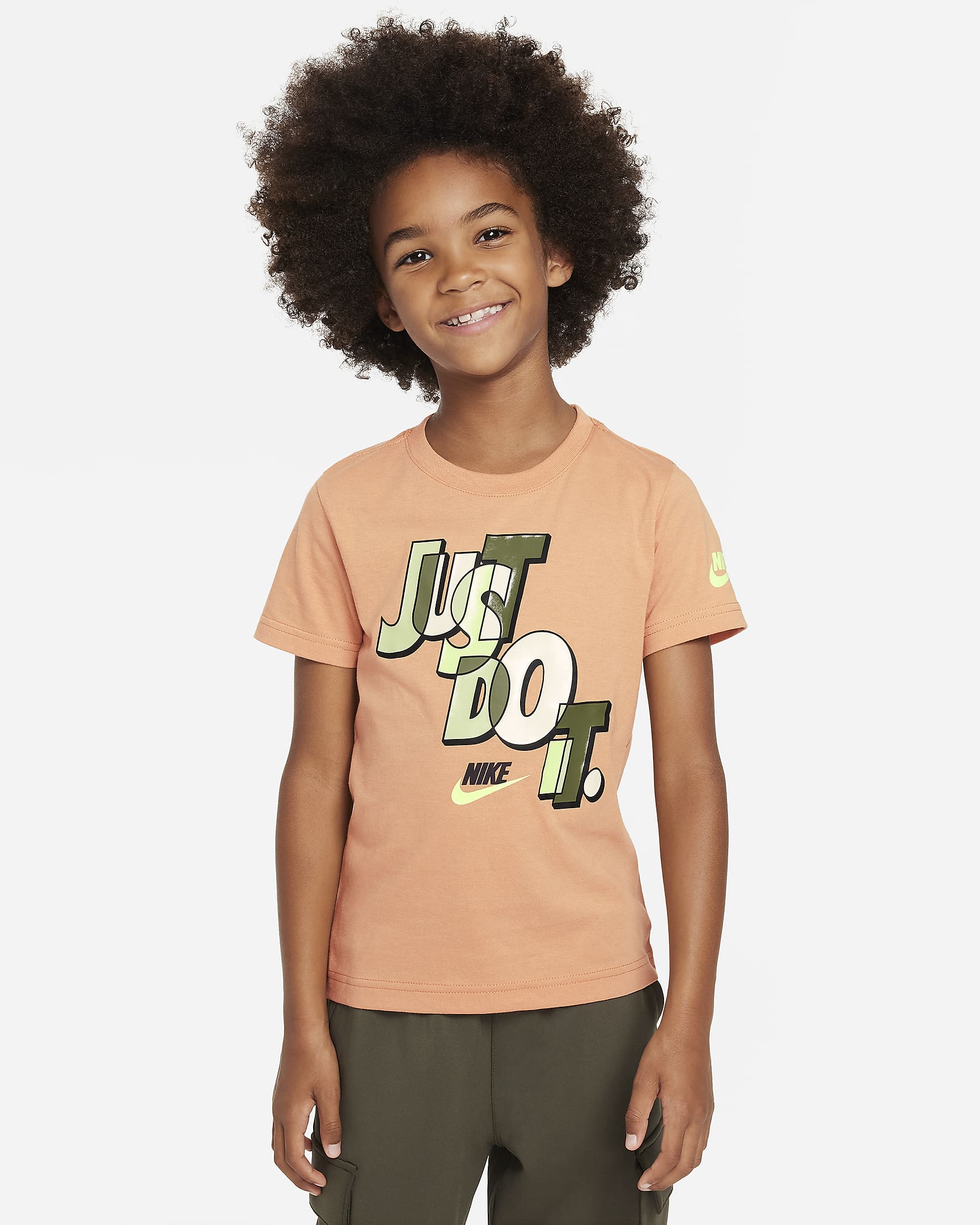 Nike Puzzle "Just Do It" Tee Little Kids T-Shirt - Amber Brown