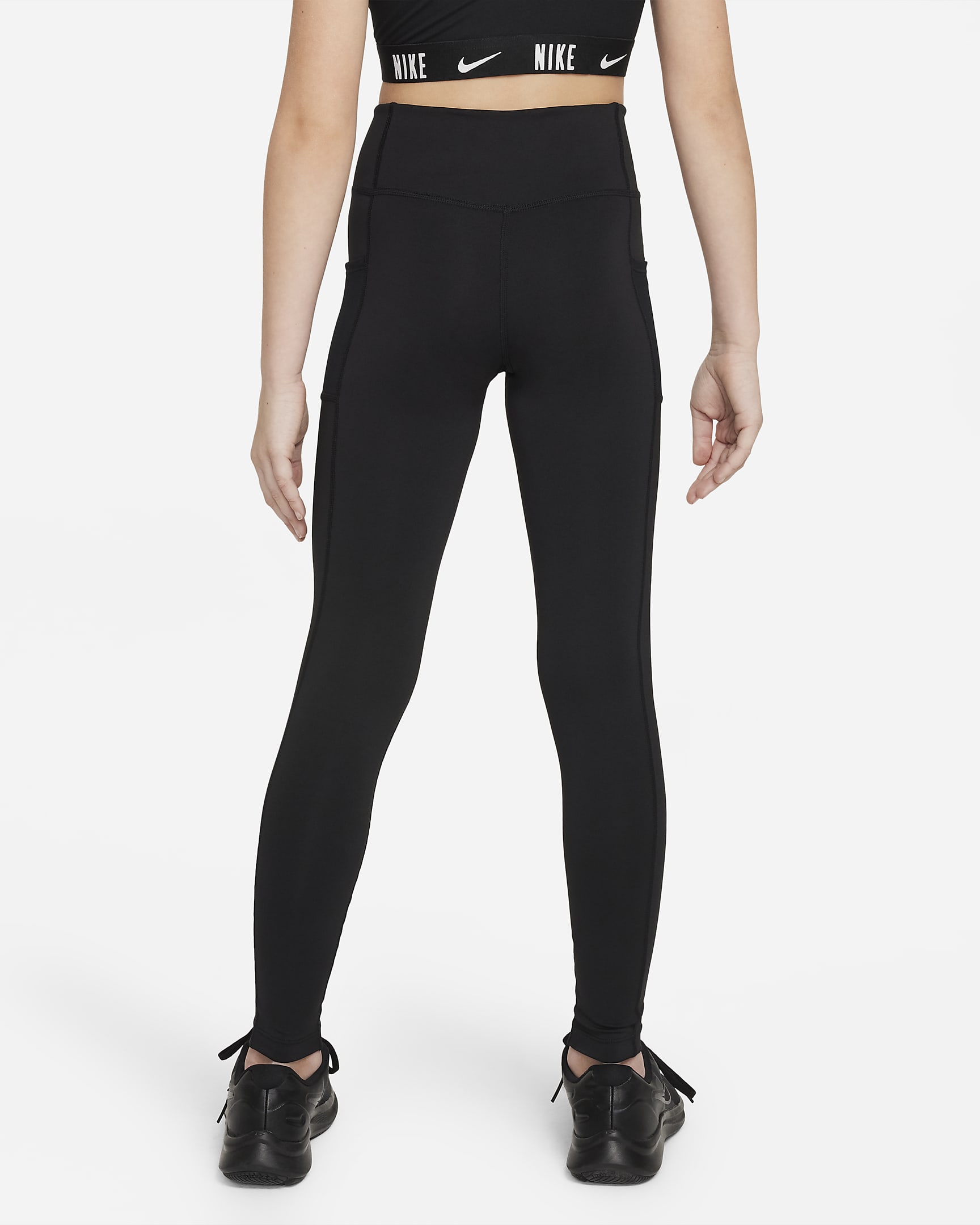 Leggings con bolsillos para niñas talla grande Nike Dri-FIT One - Negro/Blanco