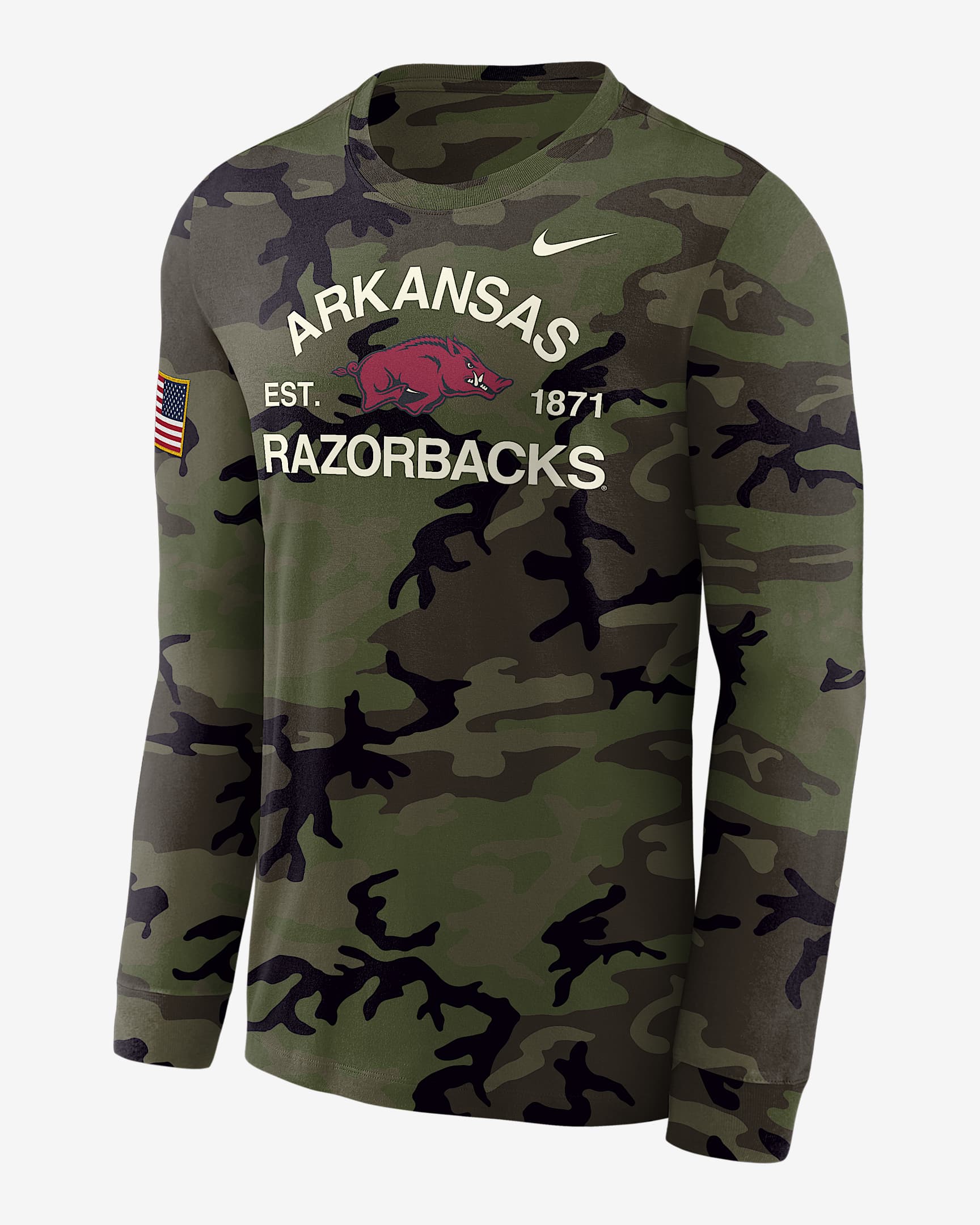Arkansas Razorbacks Legend Men's Nike Dri-FIT Long-Sleeve T-Shirt - Medium Olive/Camo Green