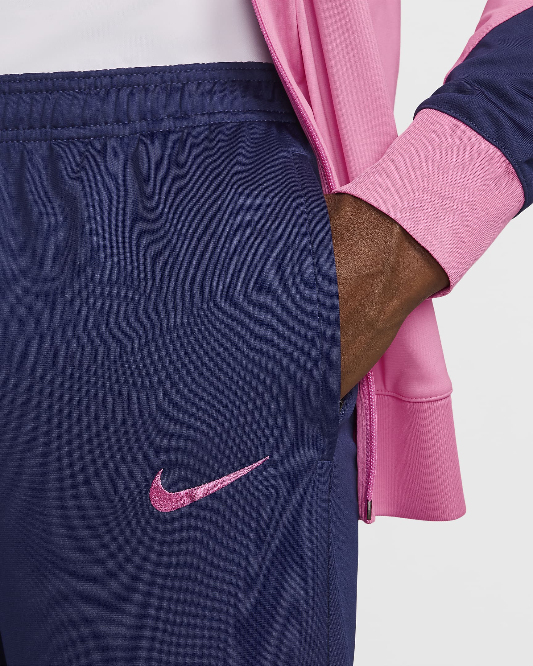 3e survêtement de foot en maille Nike Dri-FIT Atlético Madrid Strike pour homme - Pink Glow/Blue Void/Blue Void