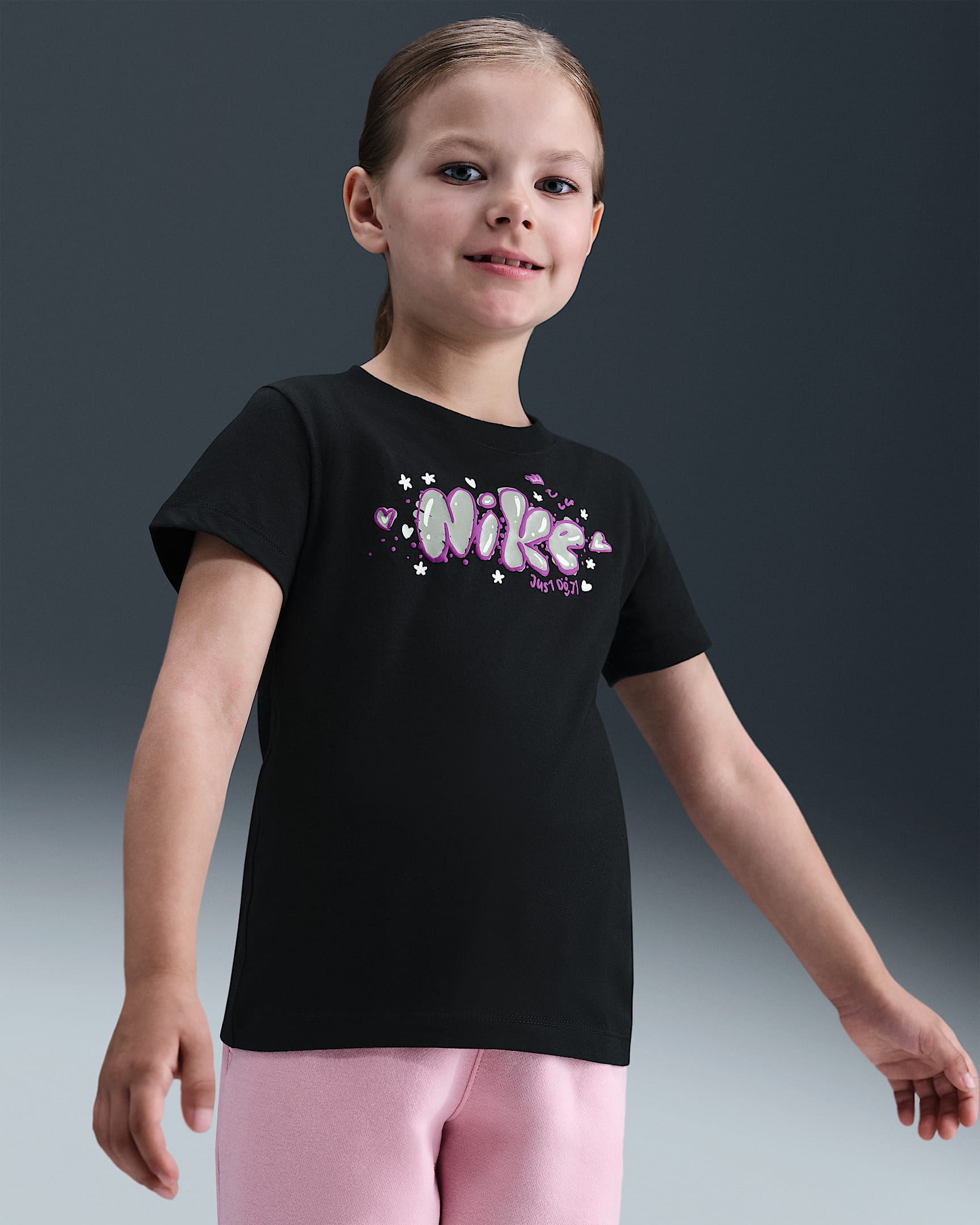 Nike Essentials Little Kids' Graphic Ringlet T-Shirt - Black