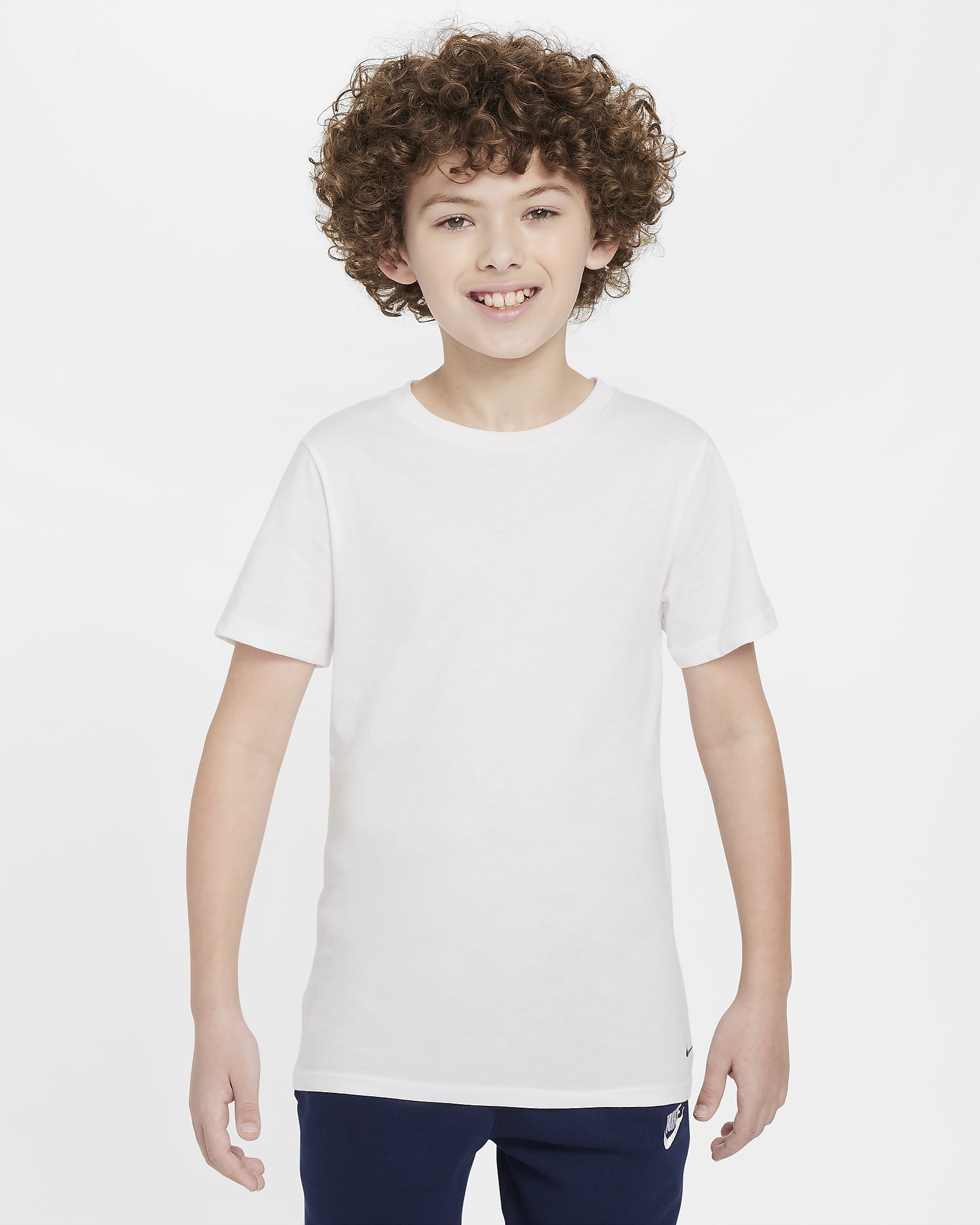 Camisetas interiores con cuello redondo para niños talla grande (paquete de 2) Nike - Blanco