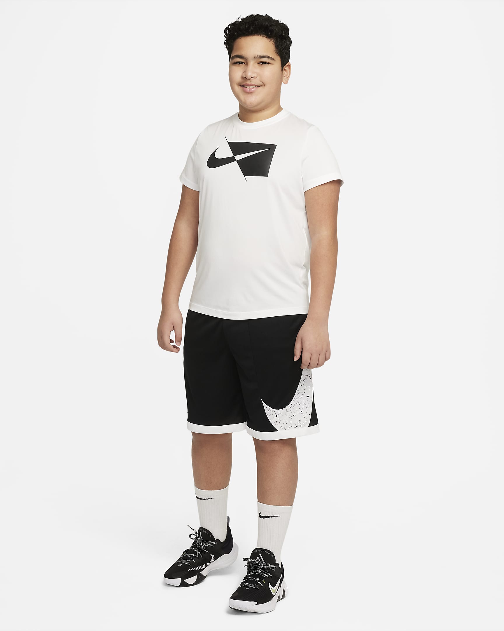 Nike Dri-FIT Big Kids' (Boys') Printed Basketball Shorts (Extended Size ...