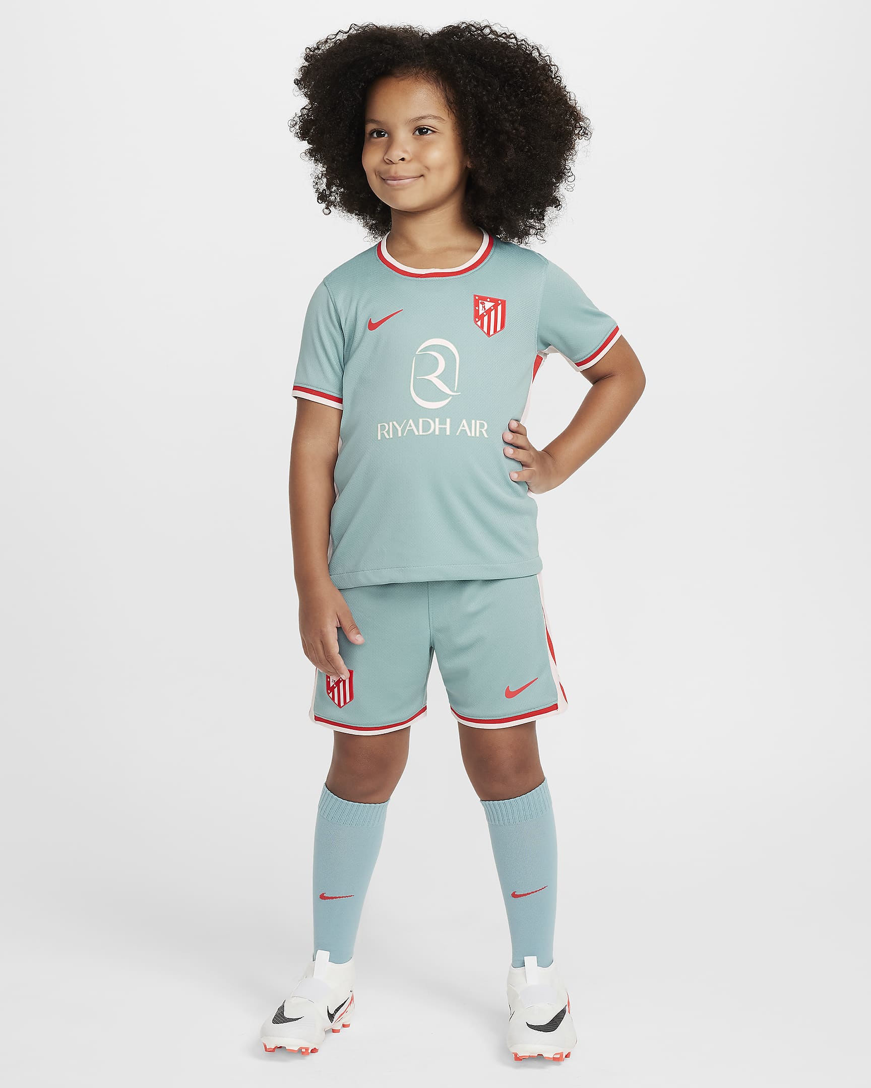 Atlético Madrid 2024/25 Stadium Away Younger Kids' Nike Football Replica 3-Piece Kit - Cannon/Phantom/Light Crimson/Light Crimson