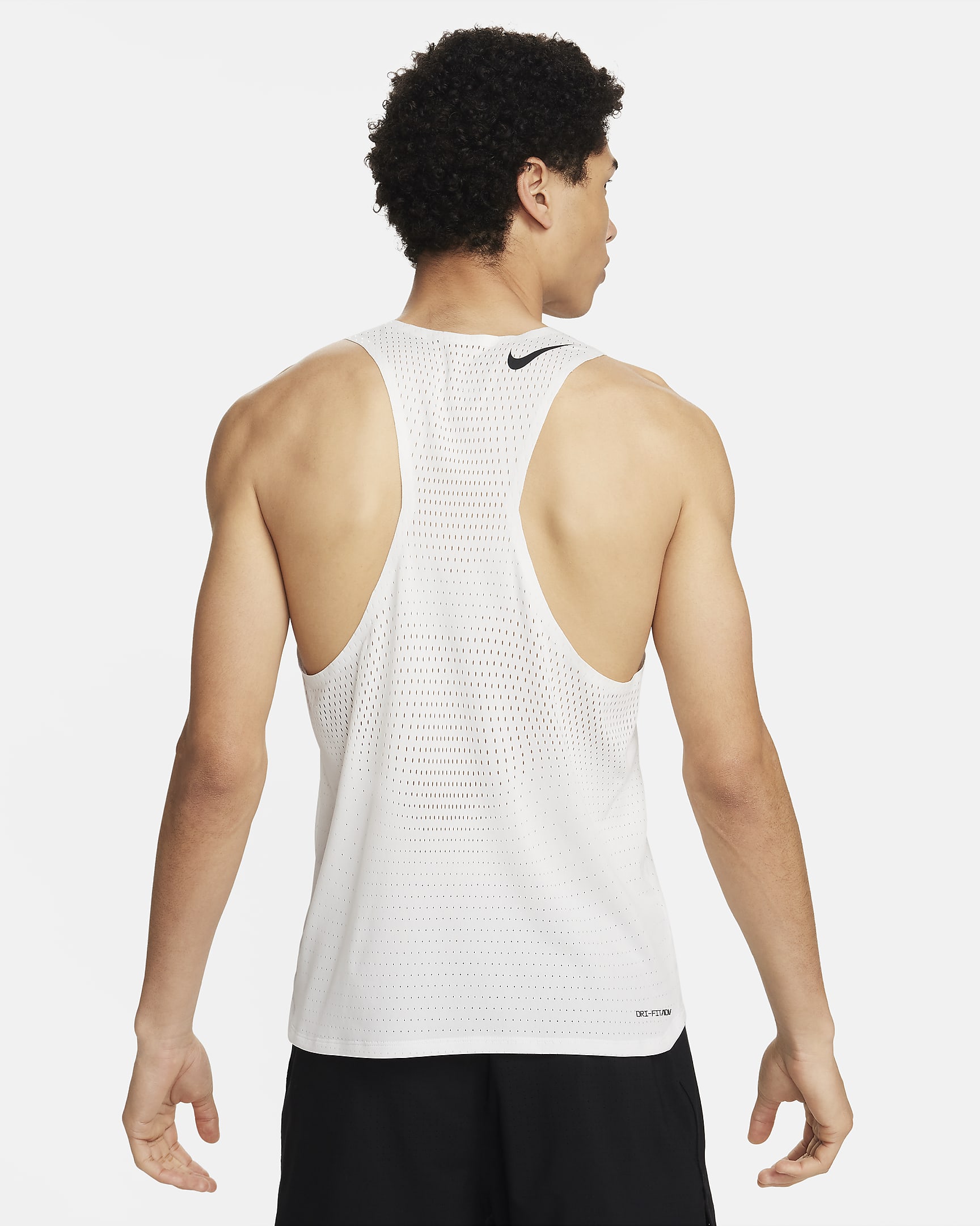 Nike AeroSwift Dri-FIT-ADV-Lauf-Singlet für Herren - Summit White/Schwarz