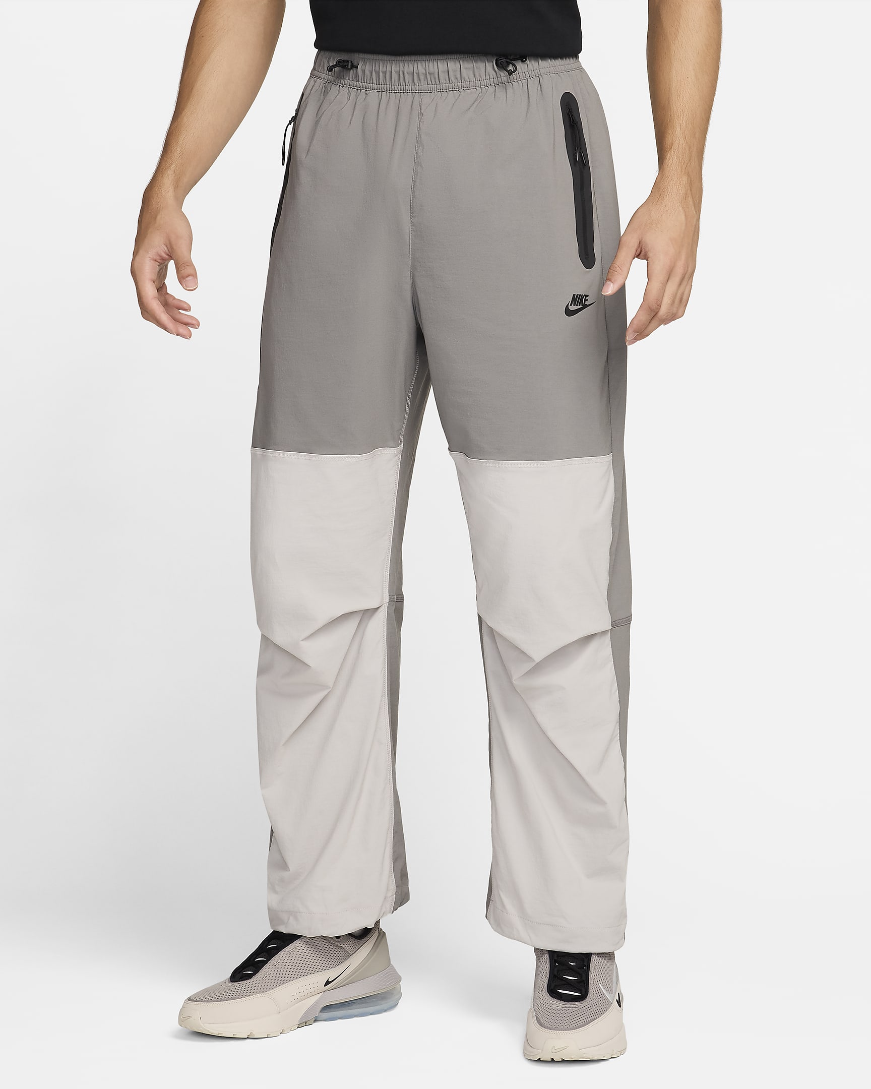 Nike Tech Pantalón oversize de tejido Woven - Hombre - Flat Pewter/Light Iron Ore/Negro