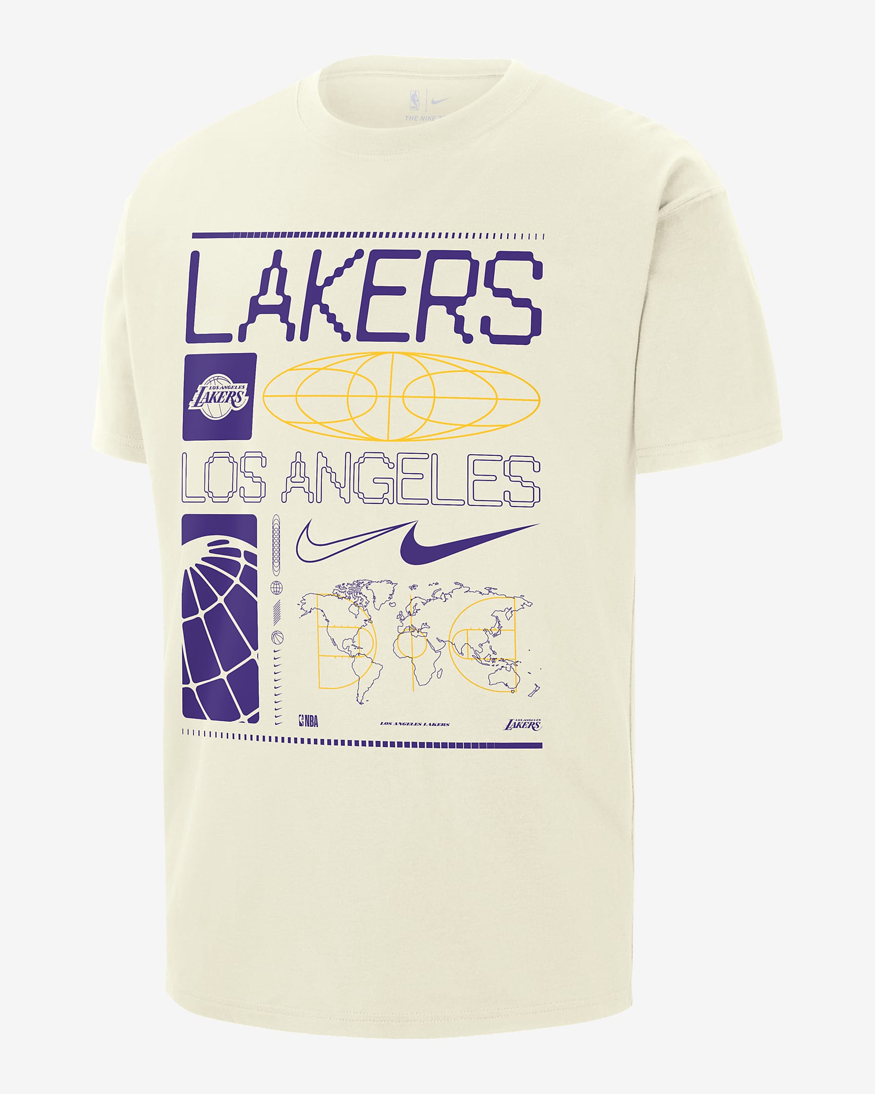 Los Angeles Lakers Men's Nike NBA Max90 T-Shirt - Sail