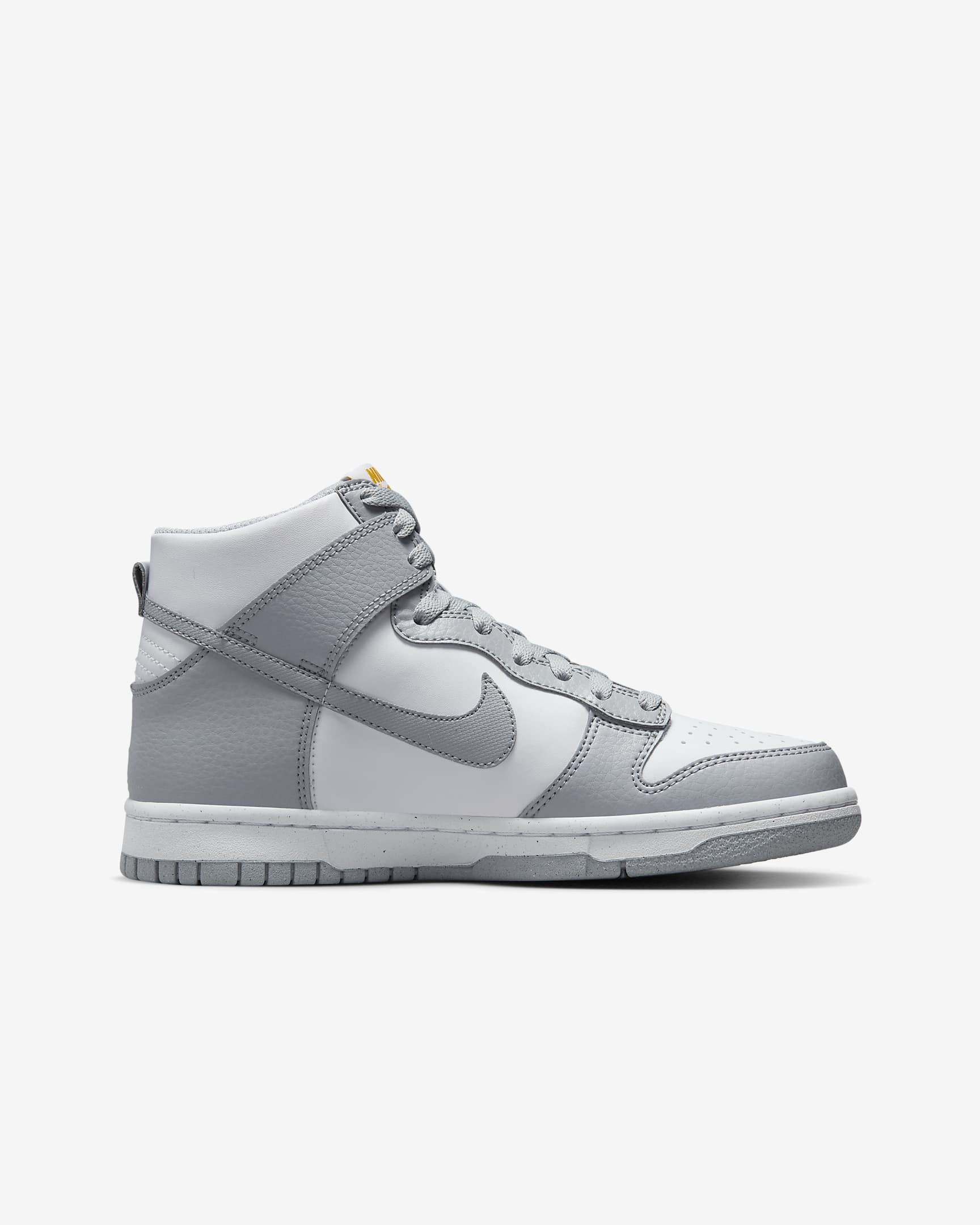 Boty Nike Dunk High Next Nature pro větší děti - Wolf Grey/Bílá/University Gold/Wolf Grey