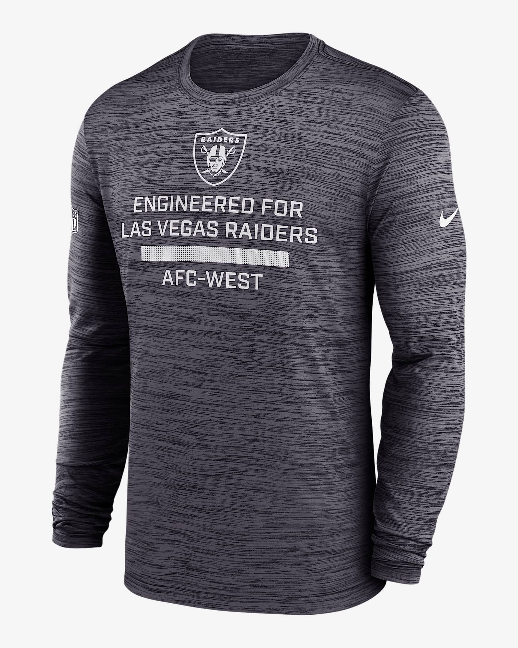 Las Vegas Raiders Sideline Team Issue Velocity Men's Nike Dri-FIT NFL Long-Sleeve T-Shirt - Black