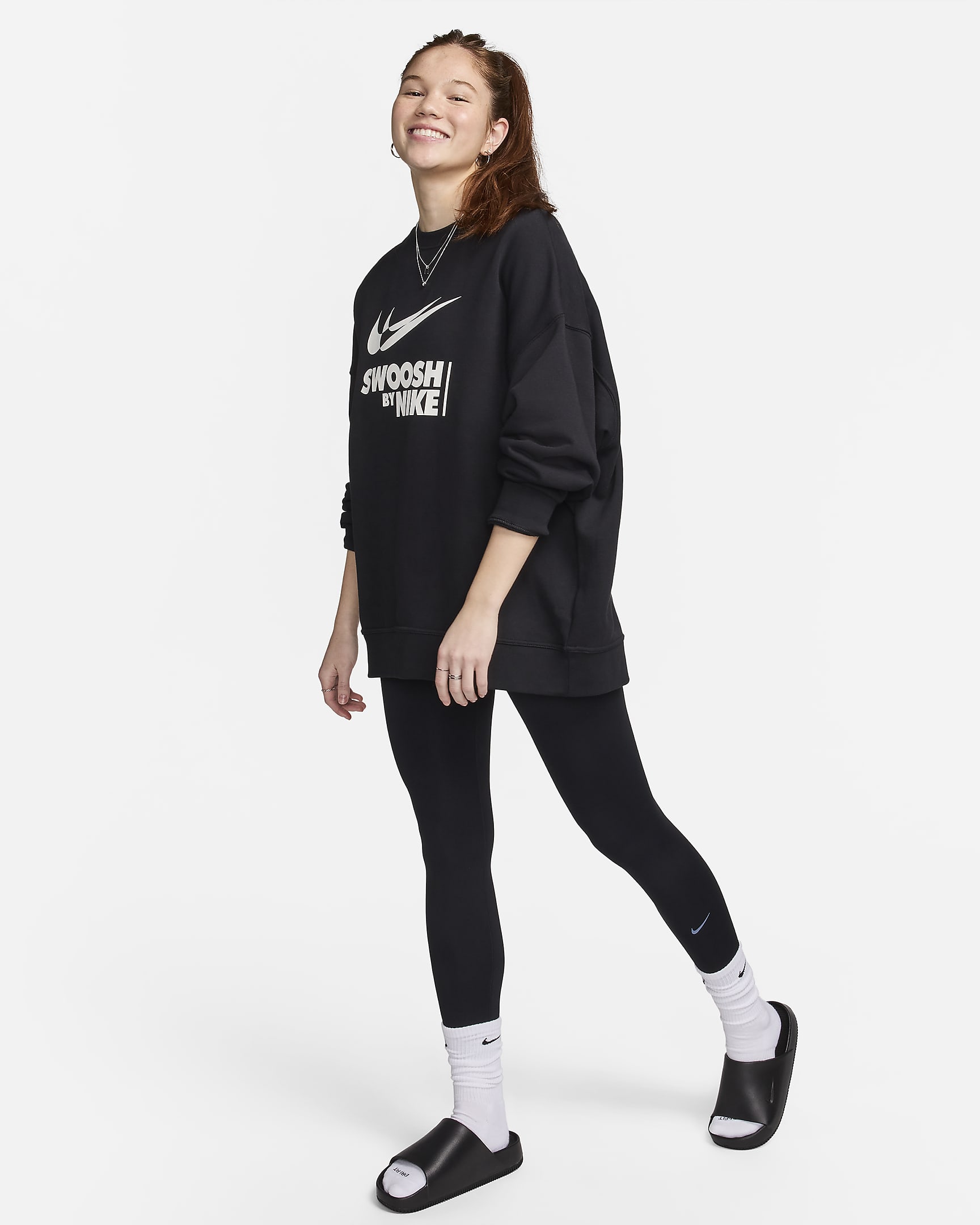 Leggings i fullängd Nike One med hög midja för kvinnor - Svart/Svart