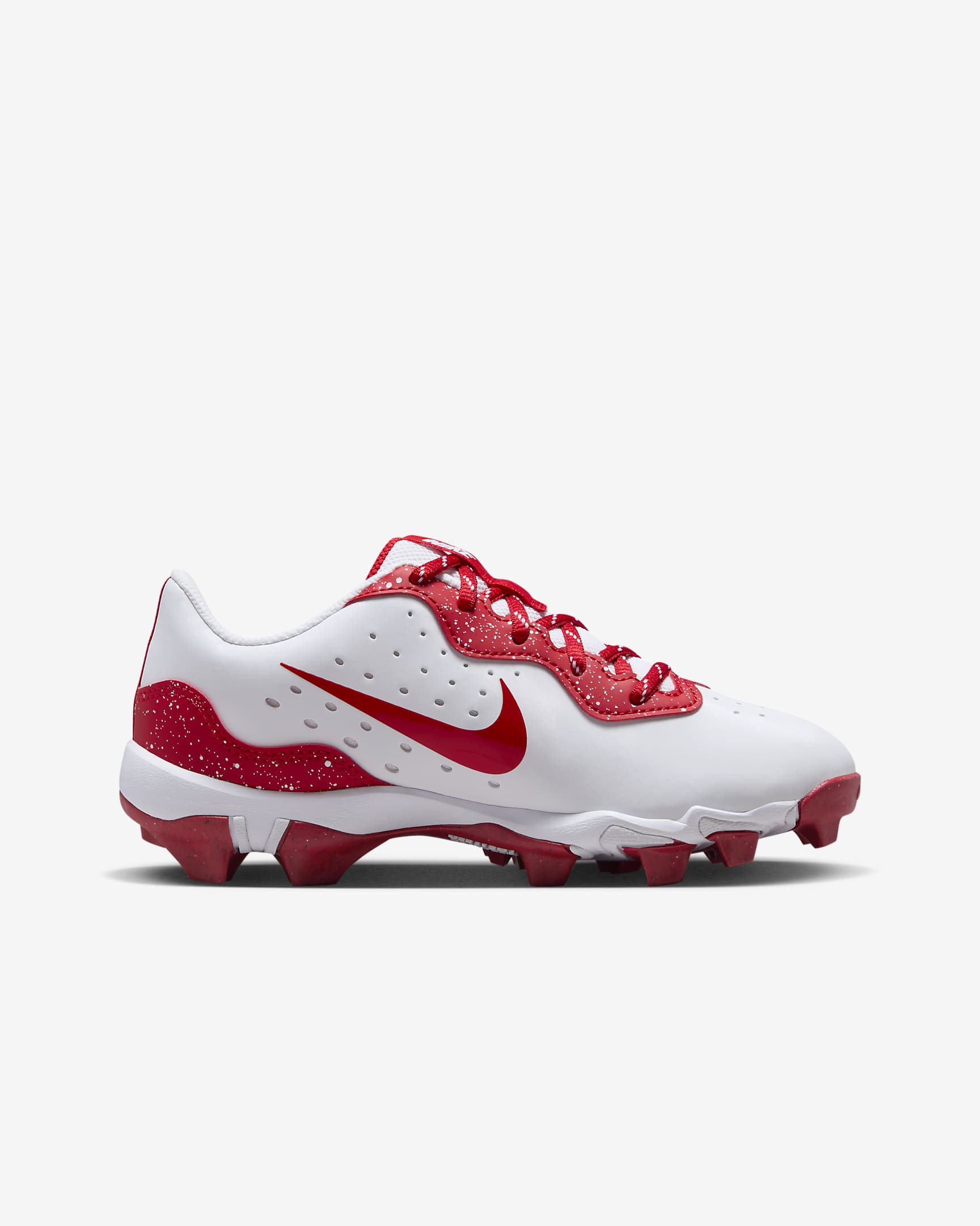 Tacos de béisbol para niños talla pequeña/grande Nike Alpha Huarache 4 Keystone - Blanco/Rojo universitario