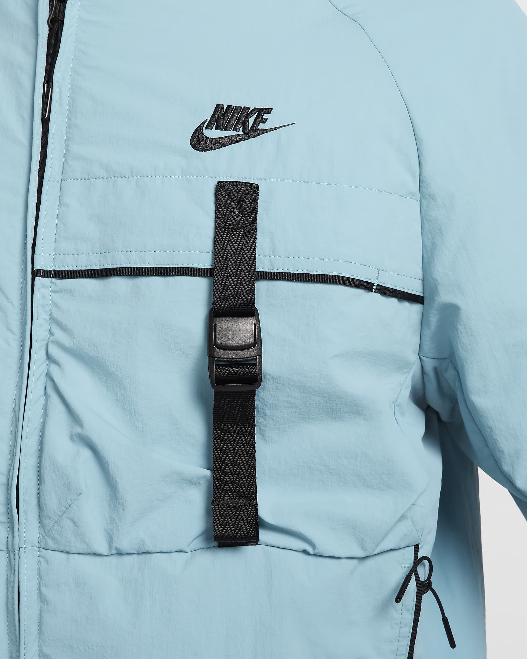 Nike Tech geweven herenjack - Denim Turquoise/Zwart