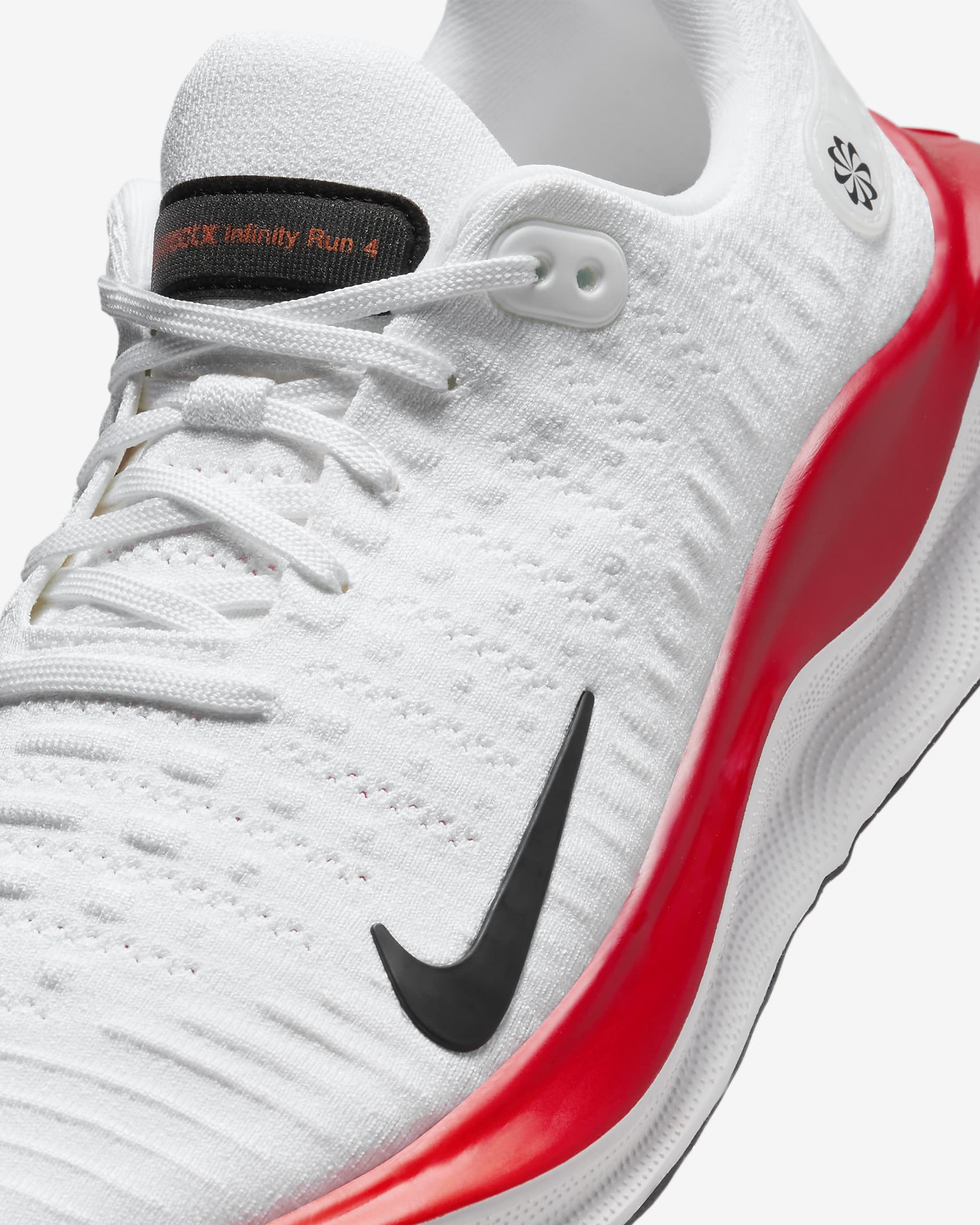 Nike InfinityRN 4 Men's Road Running Shoes - White/Platinum Tint/Bright Crimson/Black