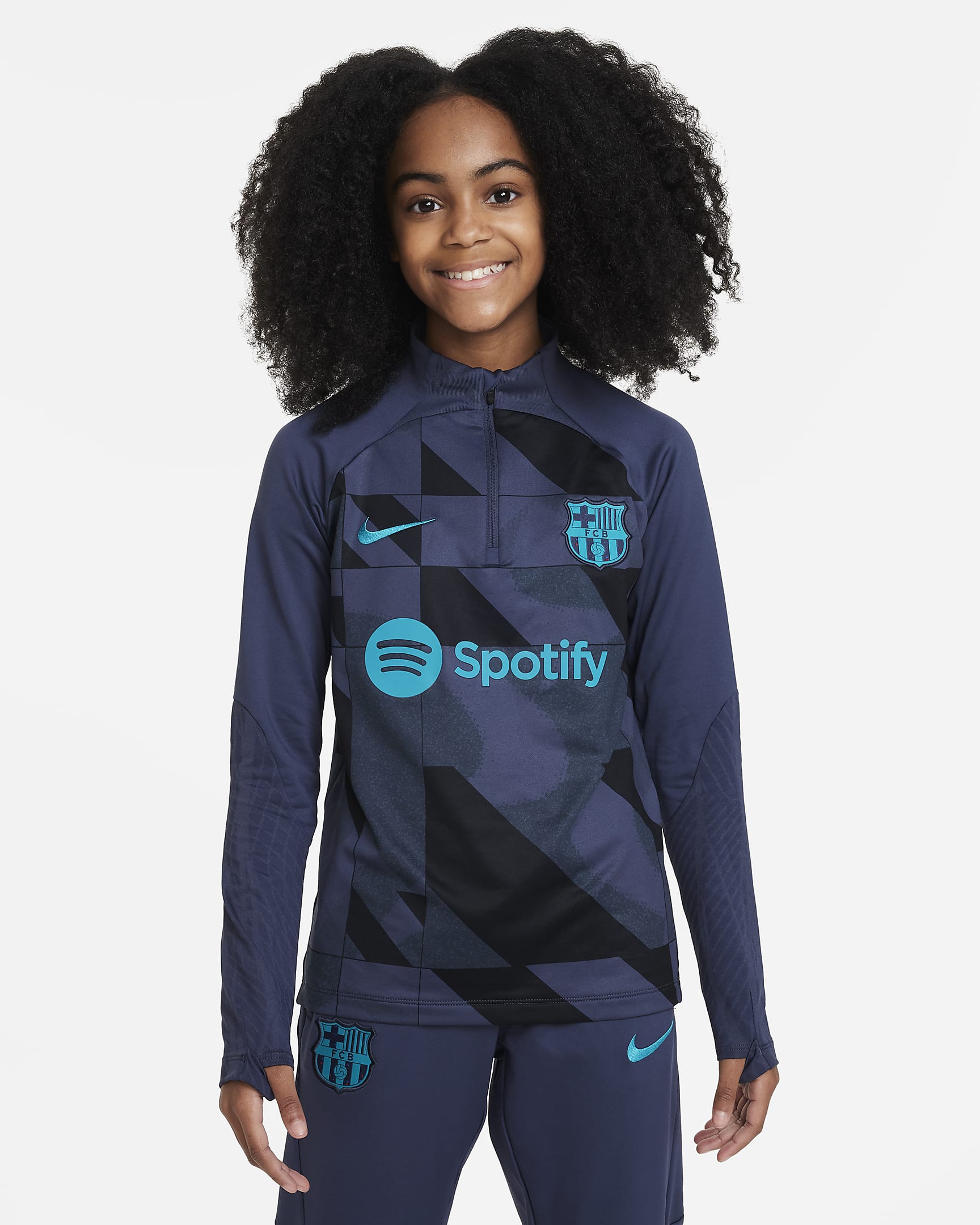 F.C. Barcelona Strike Third Older Kids' Nike Dri-FIT Football Pre-Match ...