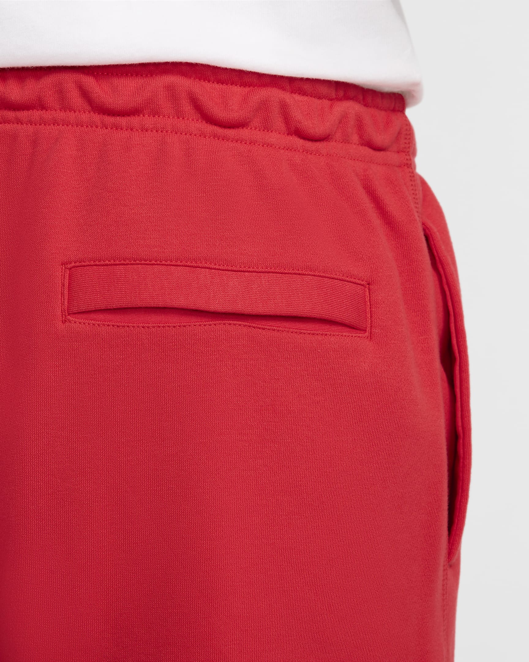 Shorts Nike Club i sweatshirttyg för män - University Red/University Red/Vit