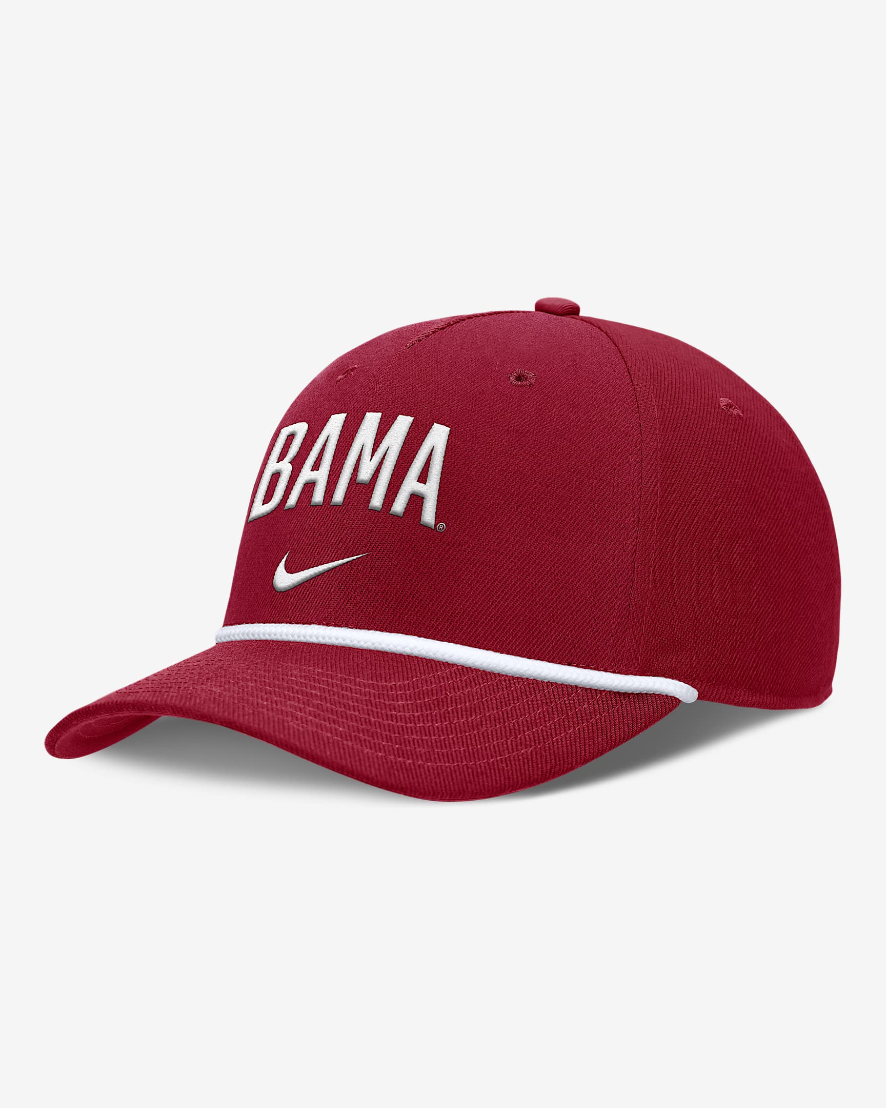 Gorra universitaria Nike ajustable para hombre Alabama Primetime Rise Campus - Carmesí