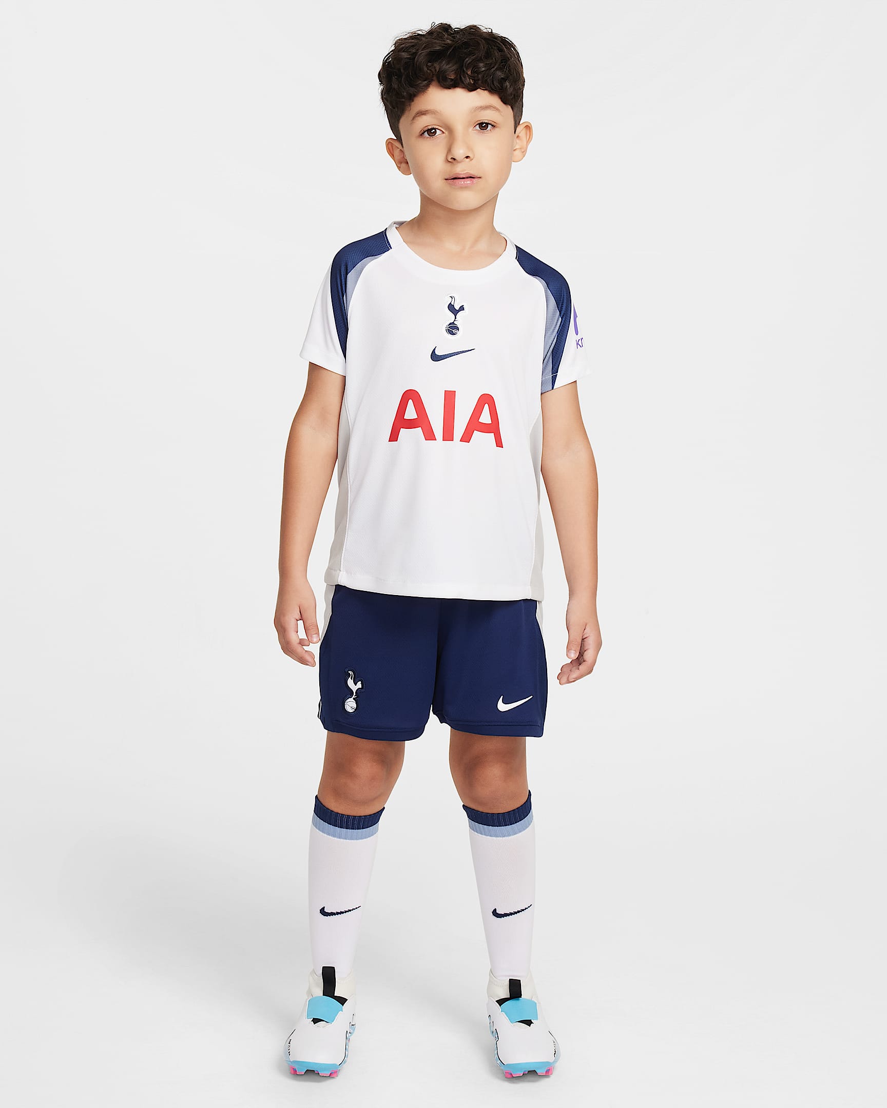 Tottenham Hotspur 2025/26 Stadium Home Little Kids' Nike Soccer Replica 3-Piece Kit - White/Binary Blue/Light Iron Ore/Binary Blue