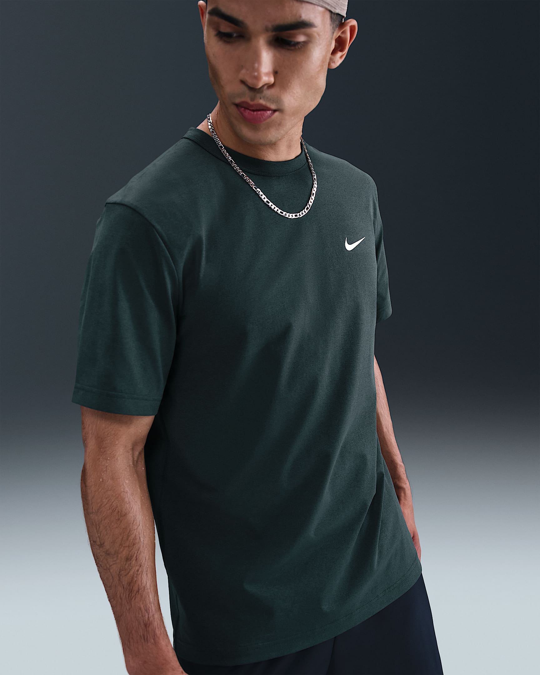 Nike Hyverse Men's Dri-FIT UV Short-sleeve Versatile Top - Seaweed/White