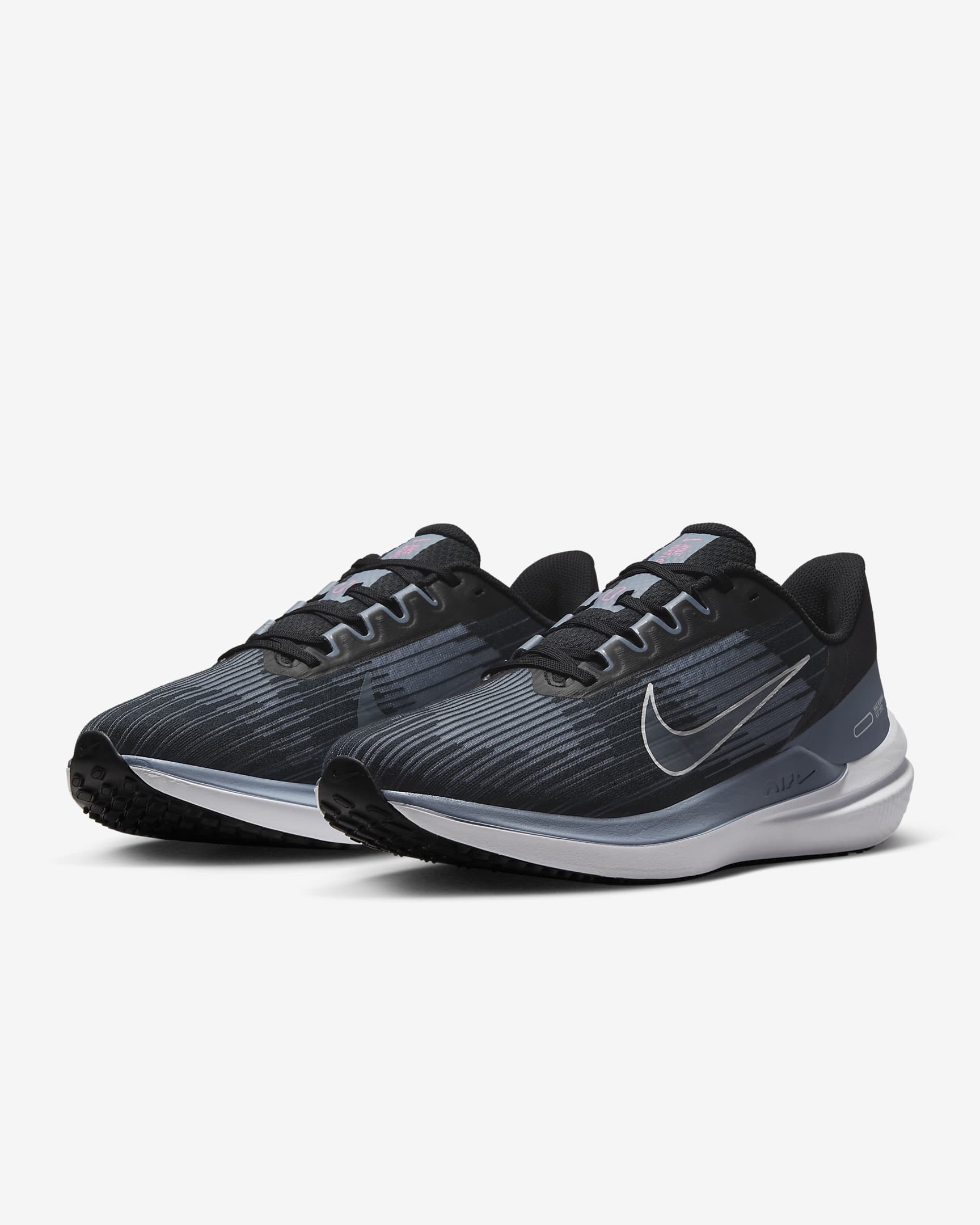 Nike Winflo 9 Men's Road Running Shoes - Black/Ashen Slate/Pink Spell/White