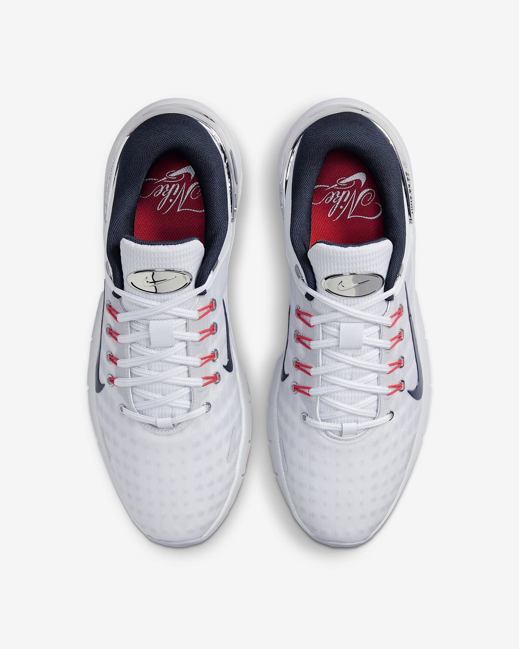 Nike Free Golf Men's Golf Shoes - Pure Platinum/Light Crimson/Wolf Grey/Armoury Navy