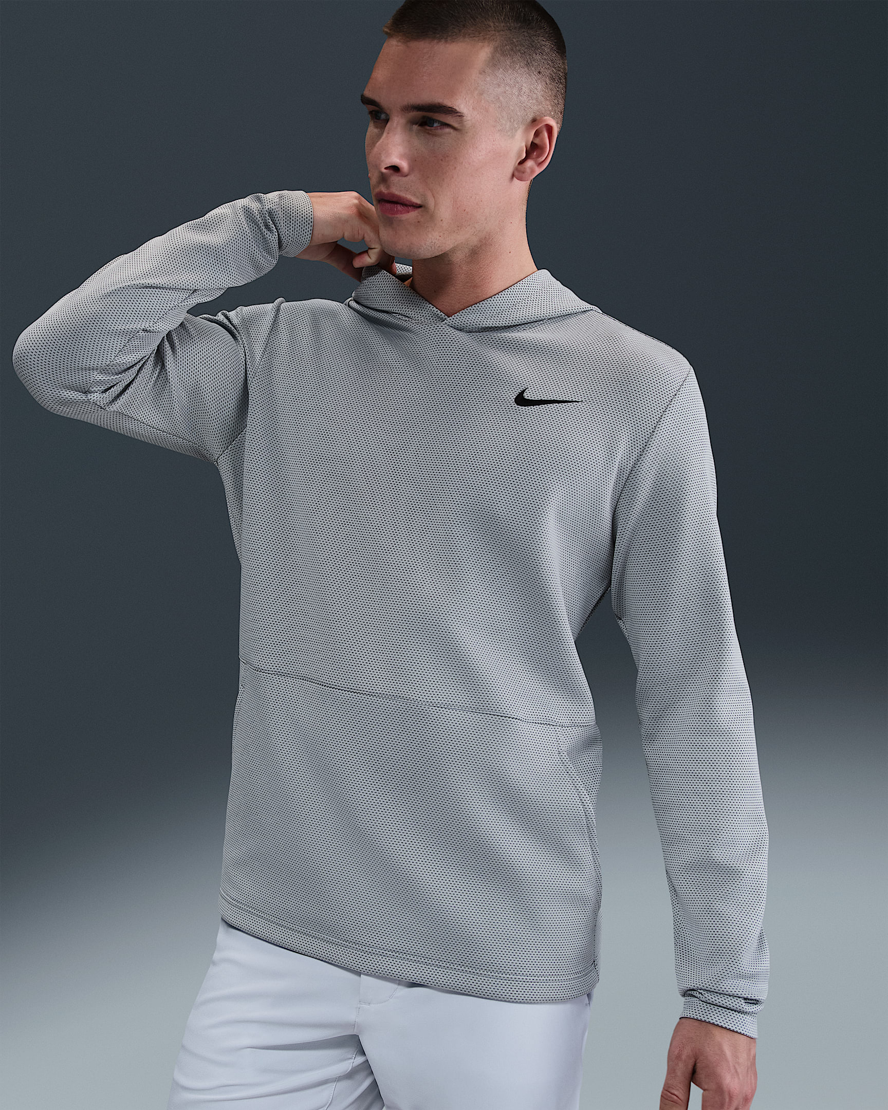 Nike Victory Men's Dri-FIT Therma Flex Golf Hoodie - Wolf Grey/Black/Black