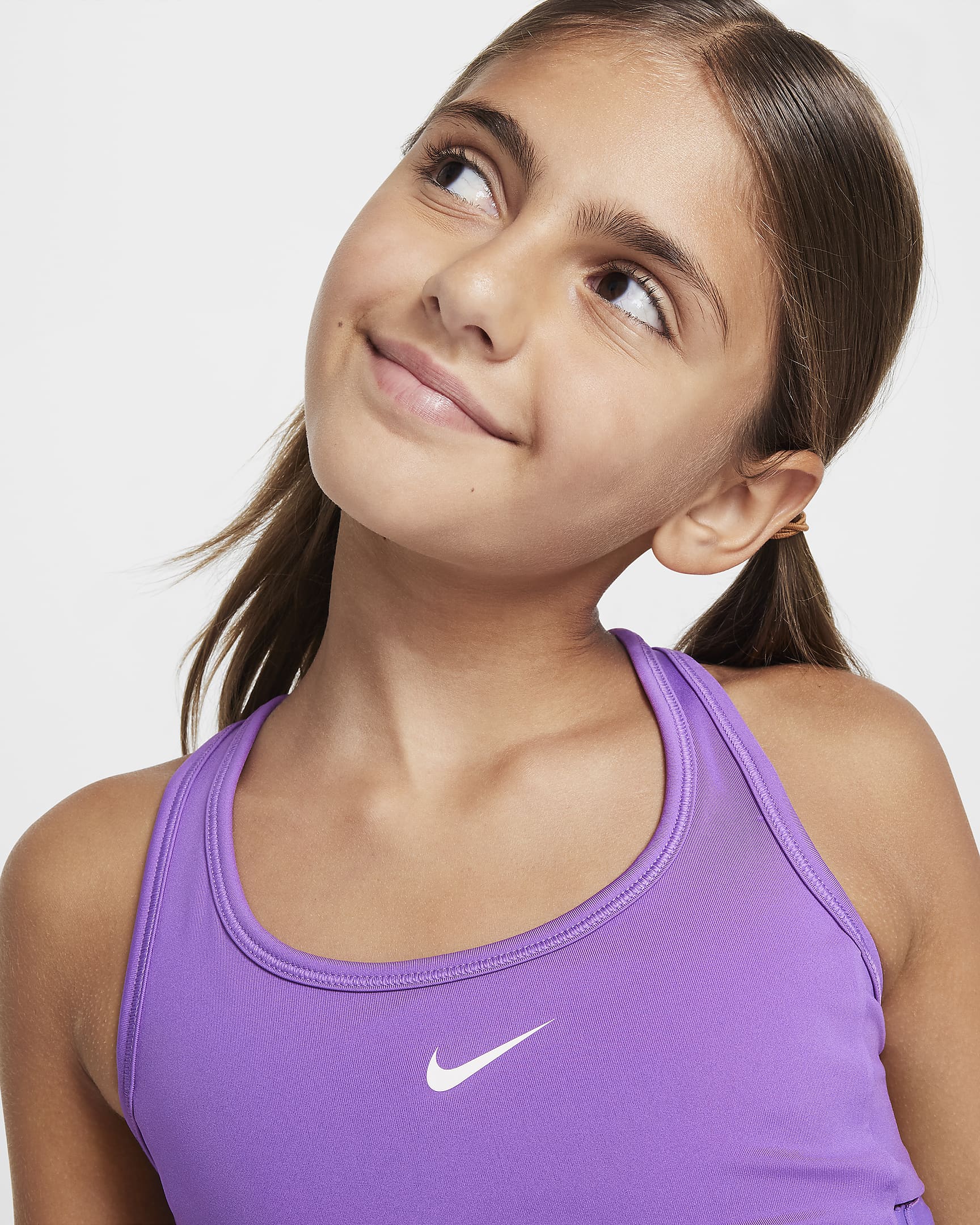 Brassière de sport Nike Swoosh EasyOn pour ado (fille) - Black Raspberry/Blanc