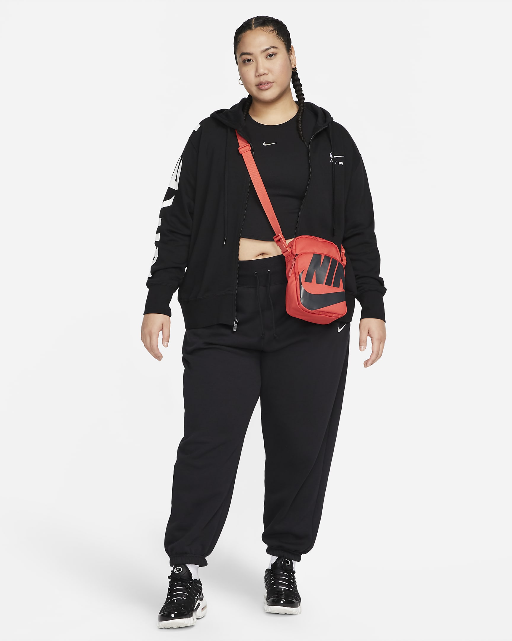 Canotta corta e aderente a mini costine Nike Sportswear Chill Knit (Plus size) – Donna - Nero/Sail