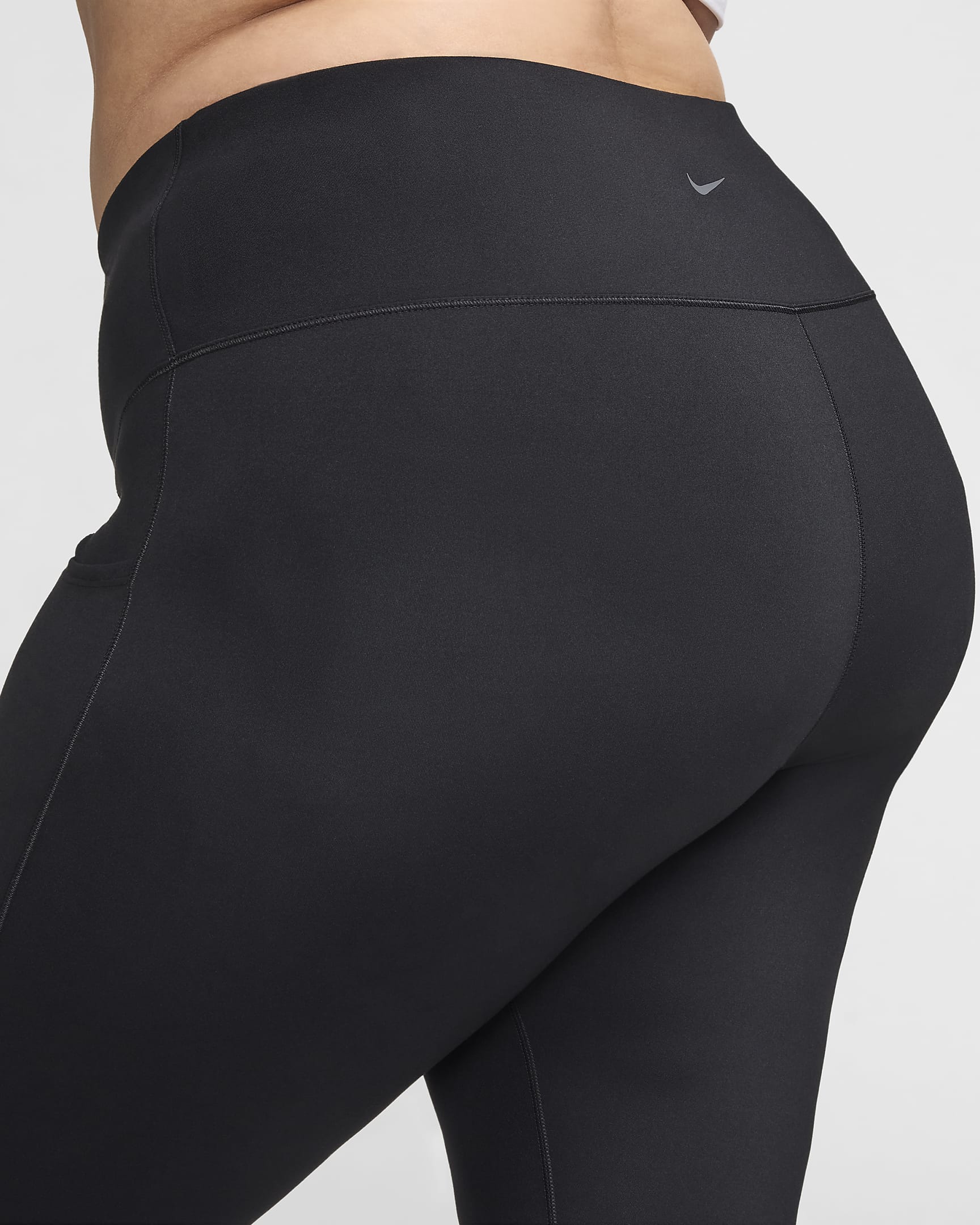 Nike One Women's High-Waisted 7/8 Leggings with Pockets (Plus Size) - Black/Black