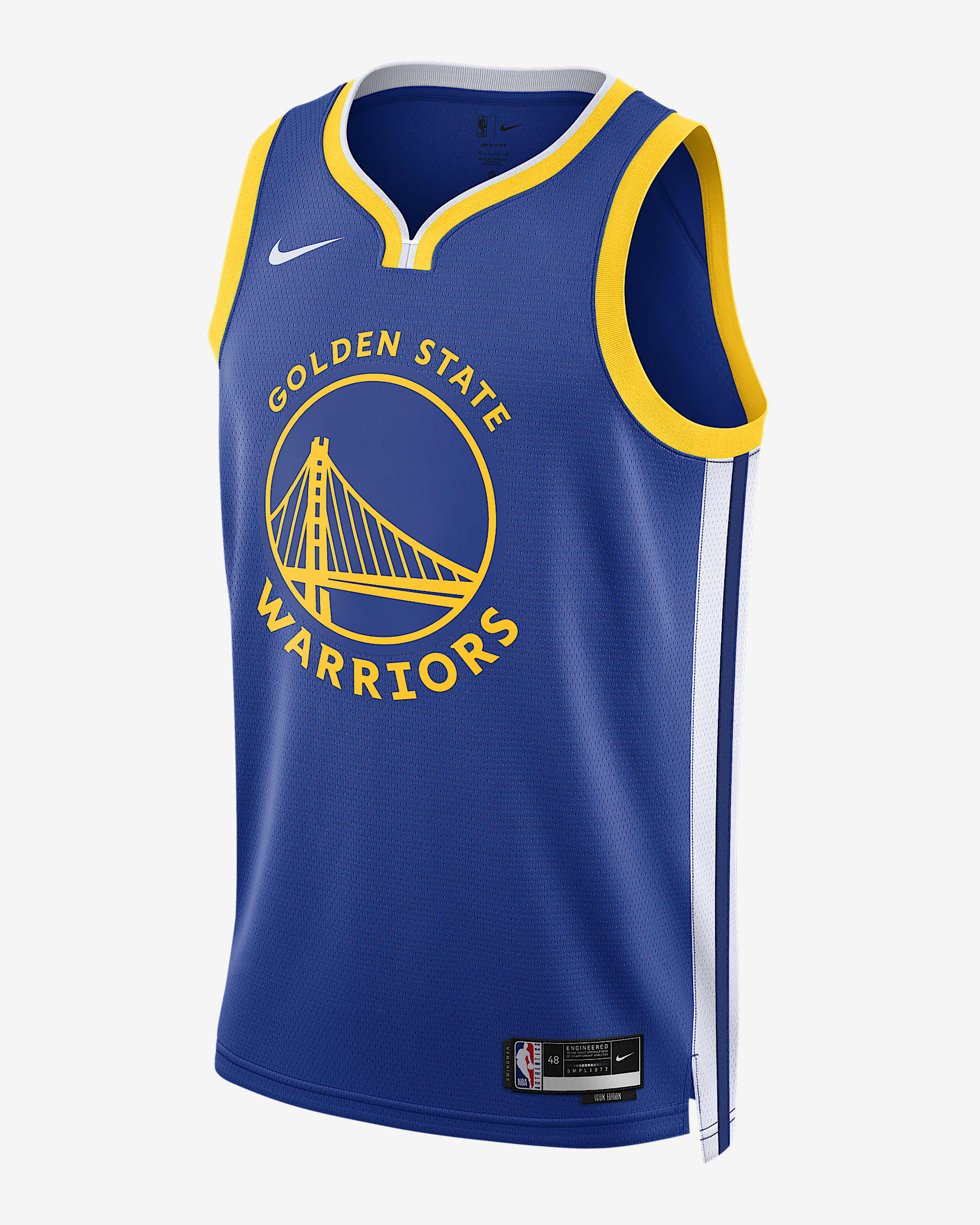 Jersey Nike Dri-FIT de la NBA Swingman para hombre Golden State Warriors Icon Edition 2022/23 - Azul enérgico/Blanco