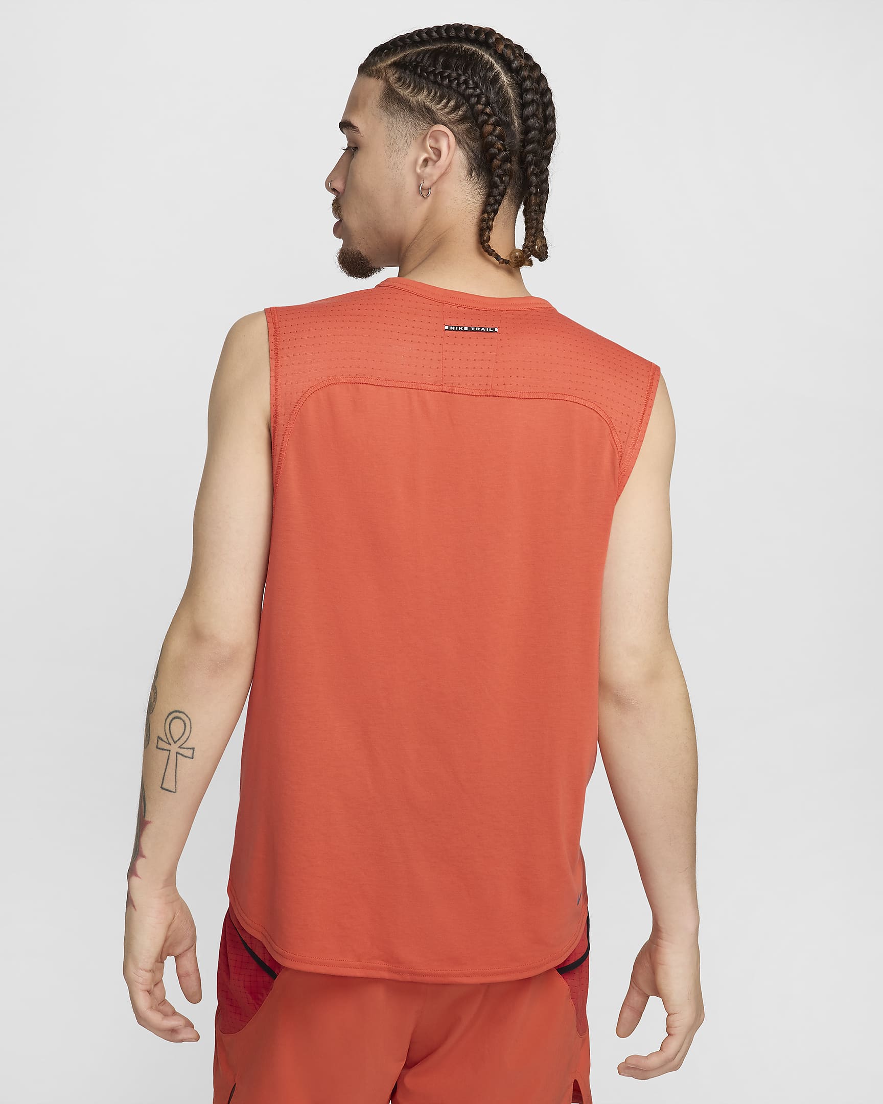 Nike Solar Chase Men's Dri-FIT Sleeveless Running Top - Vintage Coral/Khaki/Black