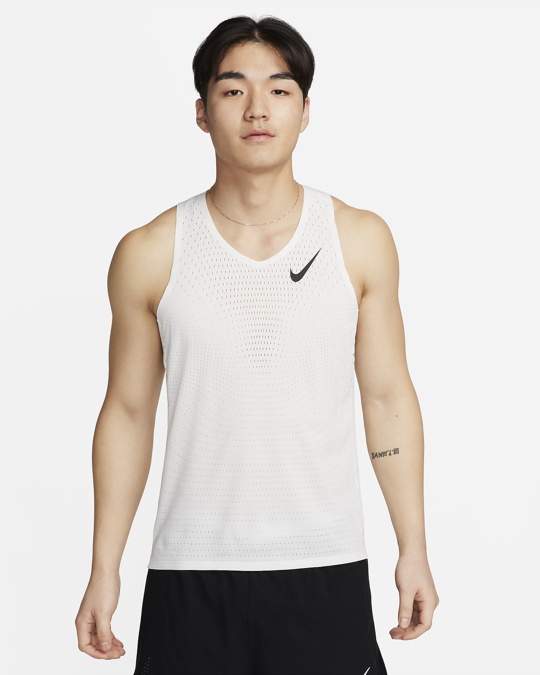 Nike AeroSwift Men's Dri-FIT ADV Running Vest - Summit White/Black