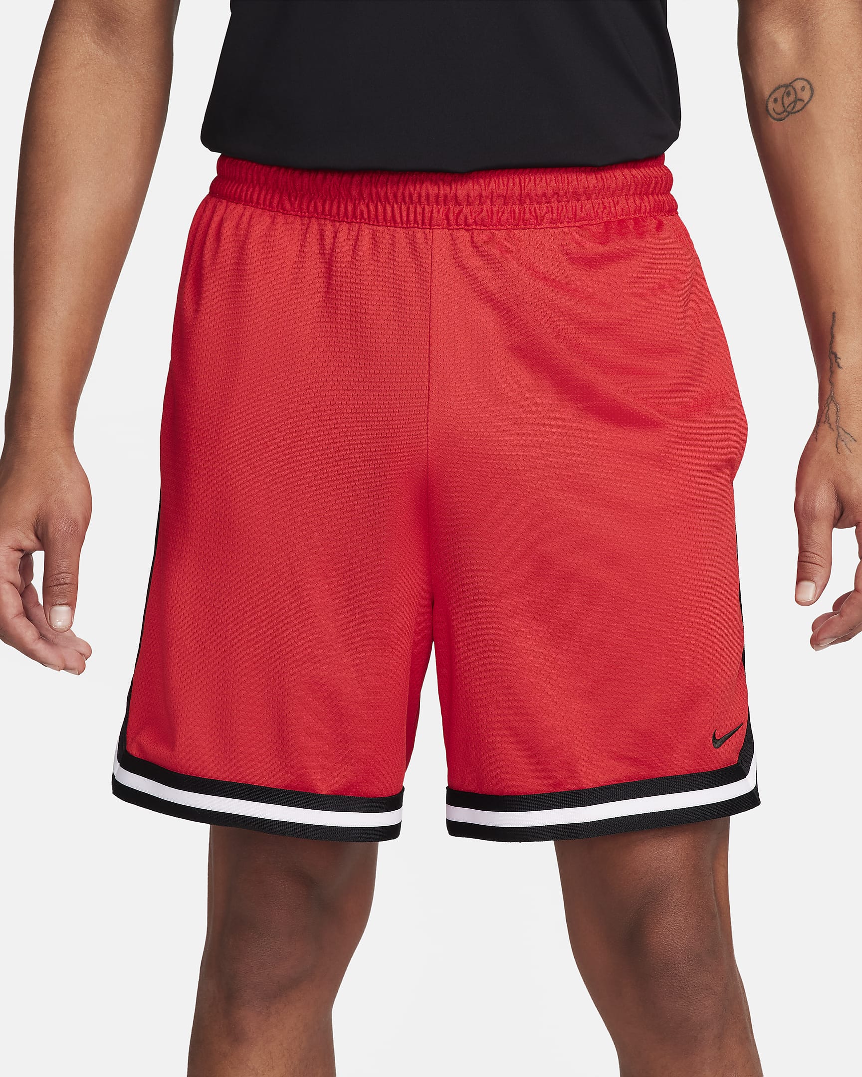 Shorts de básquetbol Dri-FIT de 15 cm para hombre Nike DNA - Rojo universitario/Negro/Negro