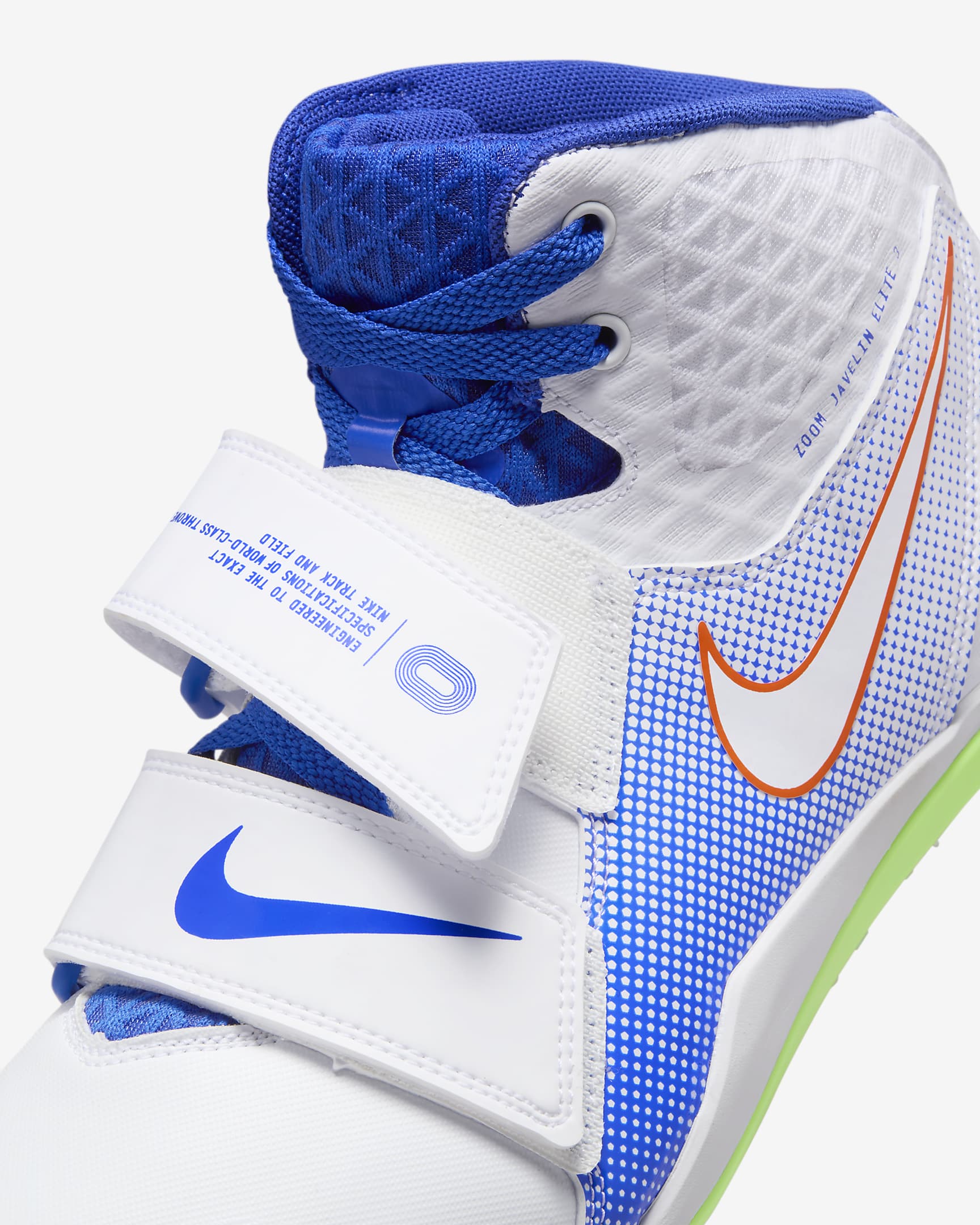 Nike Zoom Javelin Elite 3 friidrett piggsko til kasting - Hvit/Racer Blue/Lime Blast/Hvit