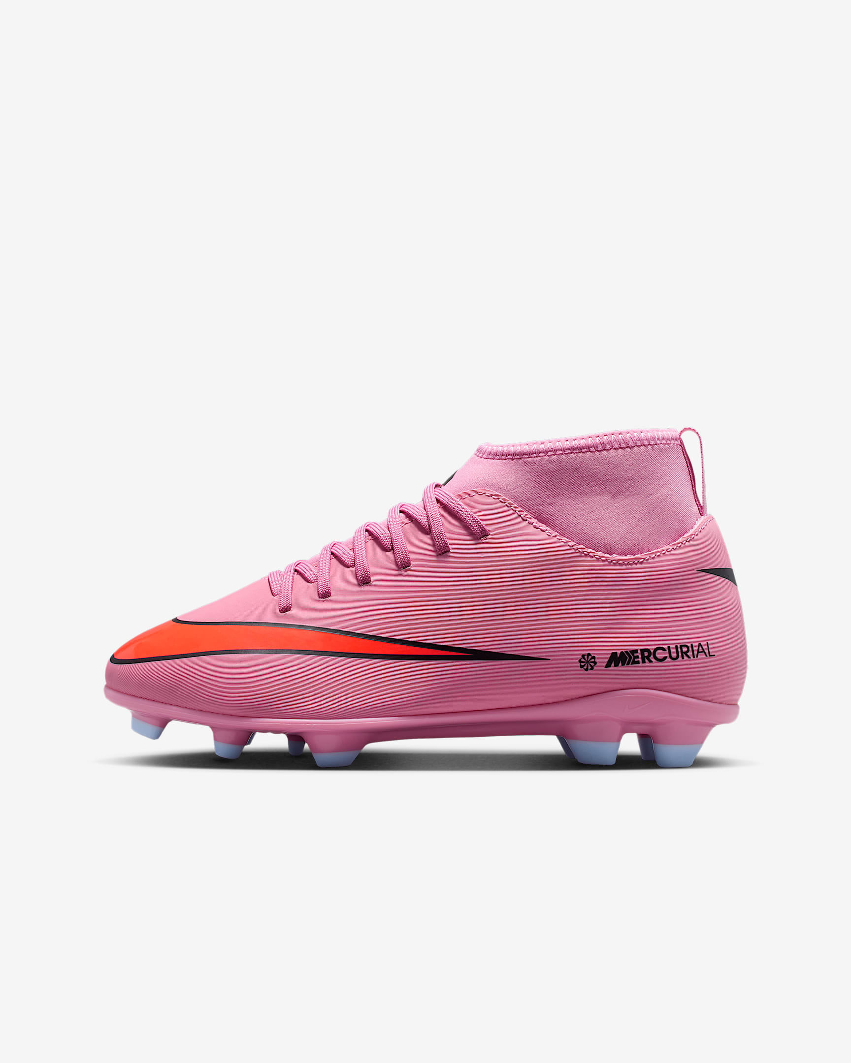Nike Jr. Mercurial Superfly 10 Club Younger/Older Kids' Multi-Ground High-Top Football Boot - Magic Flamingo/Total Crimson/Black
