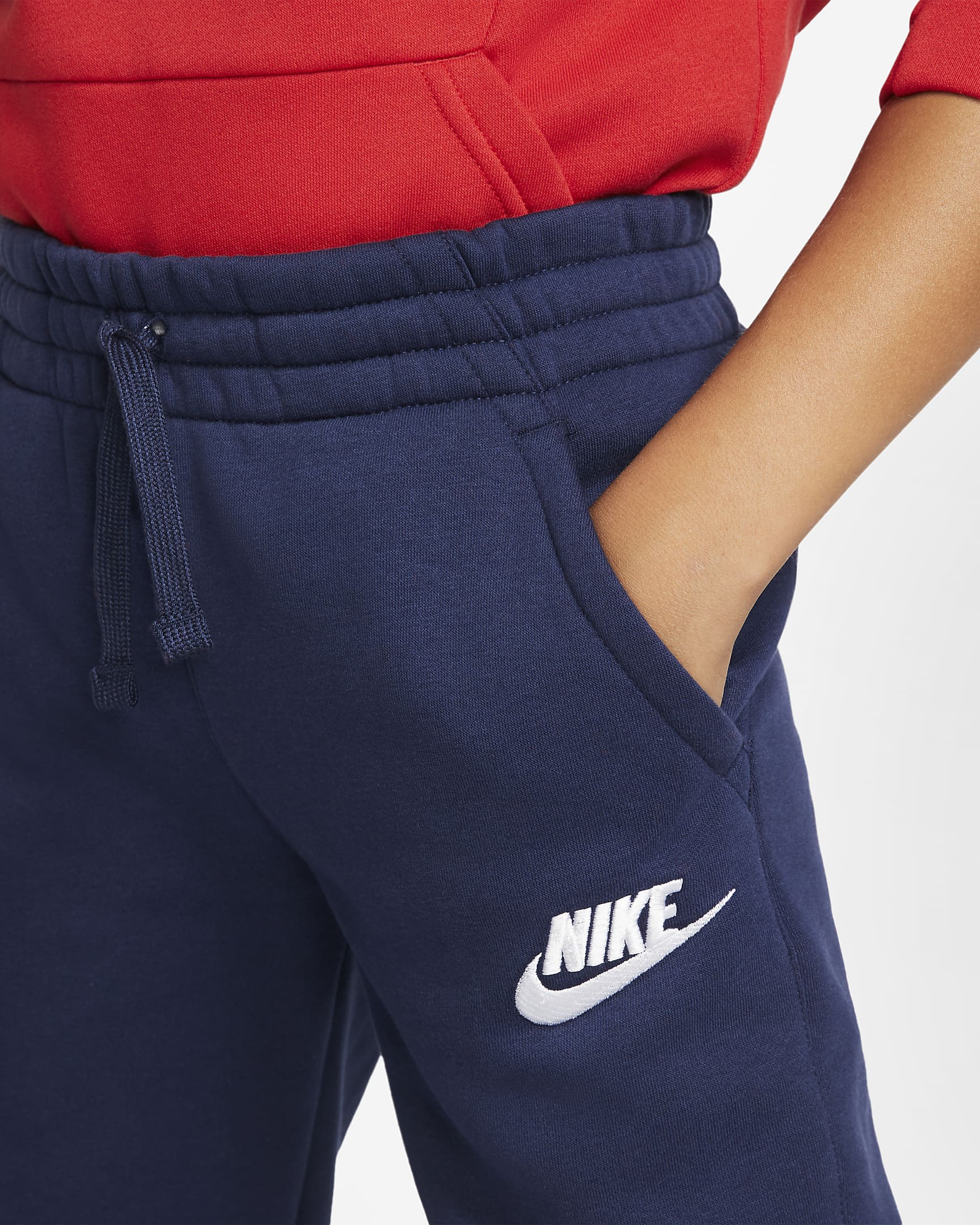 Pants para niños talla grande Nike Sportswear Club Fleece - Azul marino medianoche/Azul marino medianoche/Blanco