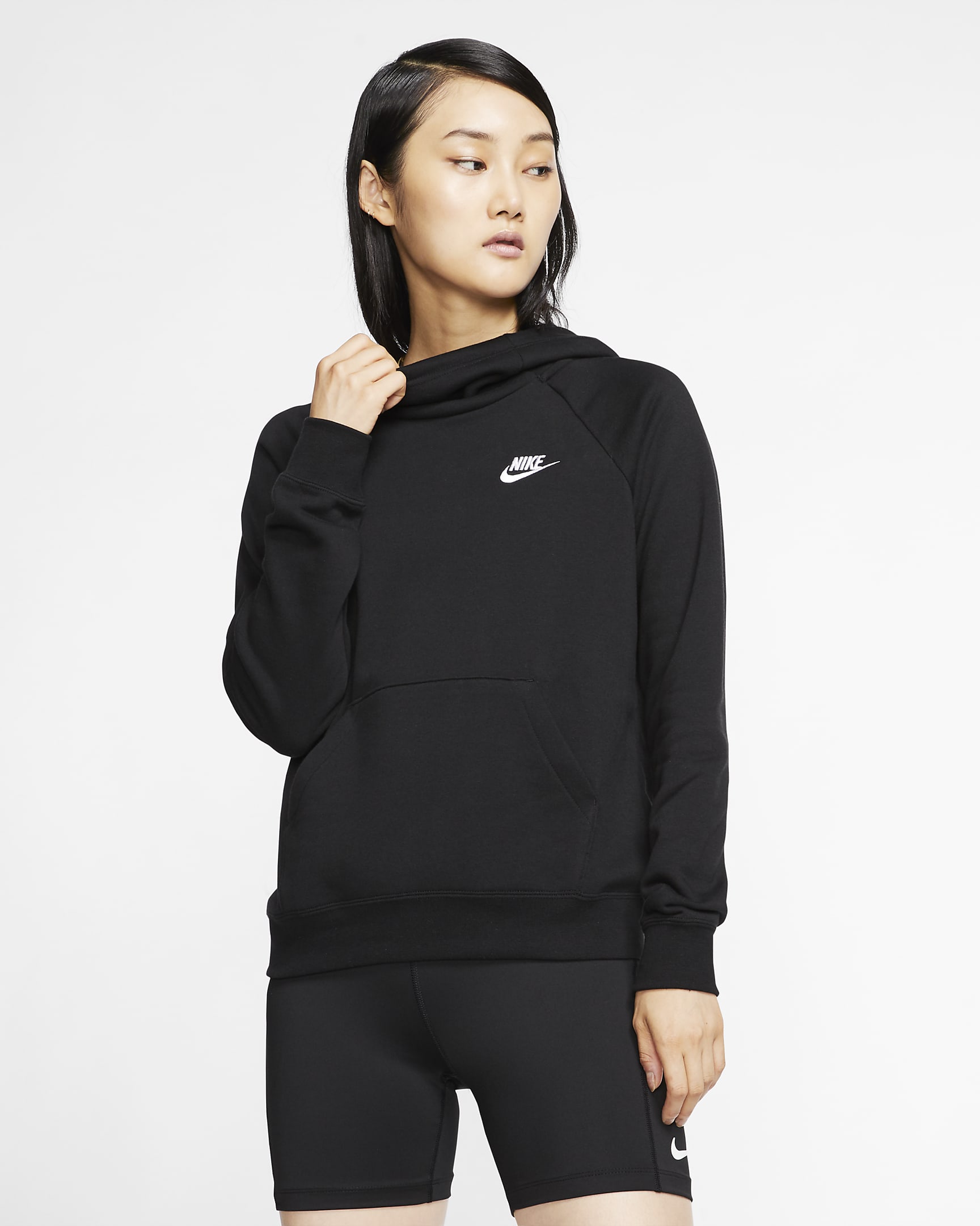 Nike Sportswear Essential Women's Funnel-Neck Fleece Pullover Hoodie ...