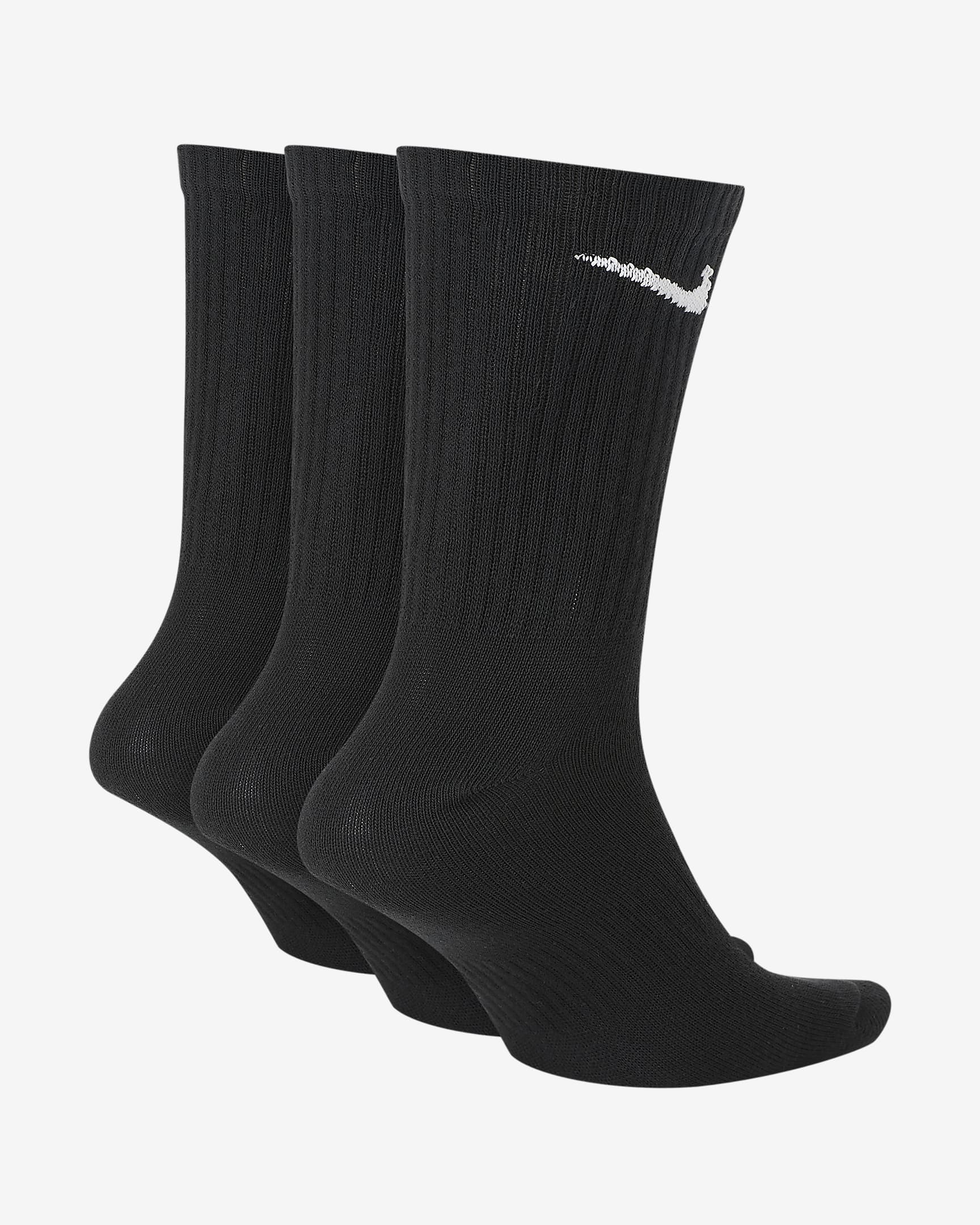 Nike Everyday Lightweight Training Crew Socks (3 Pairs) - Black/White