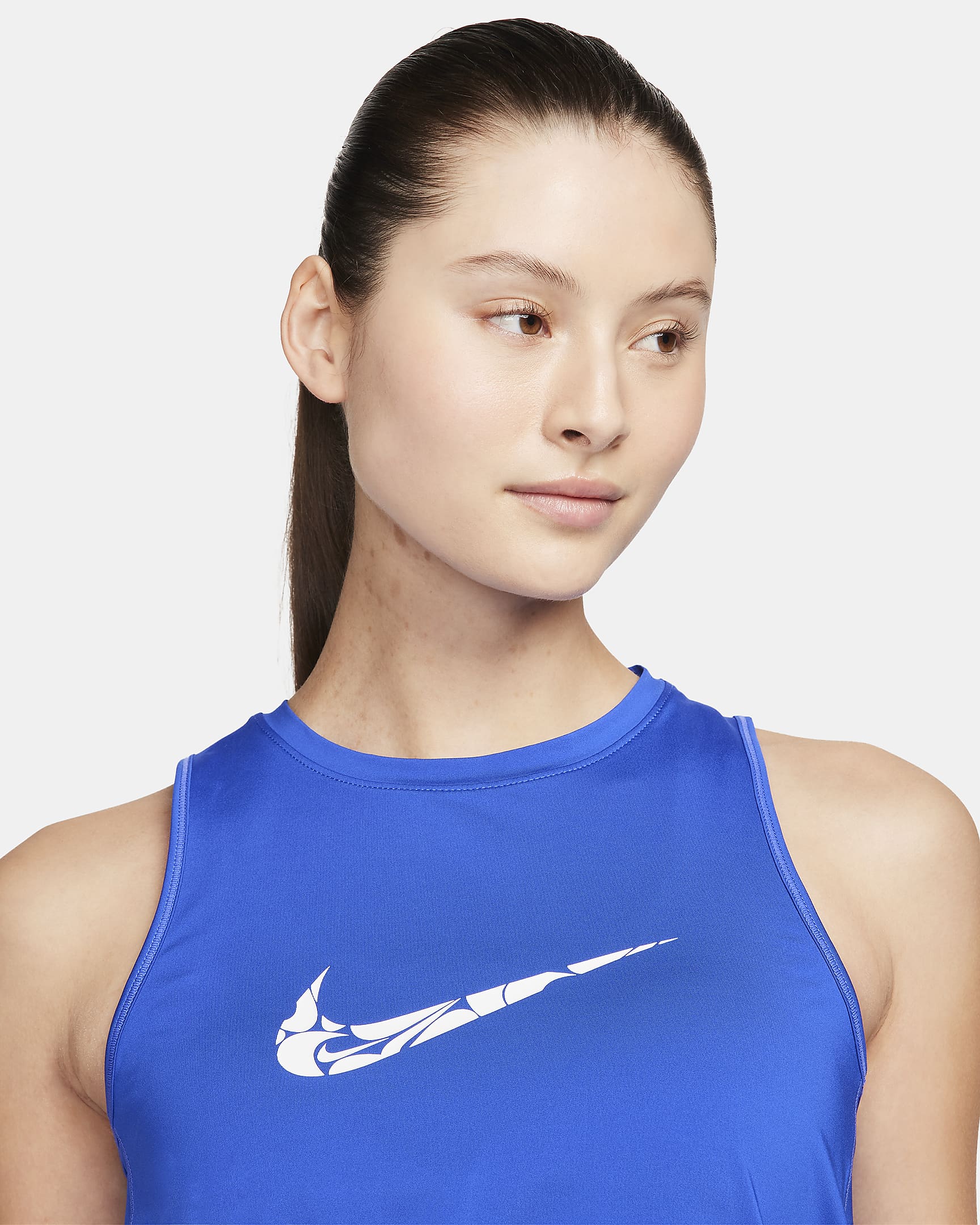 Nike One Women's Graphic Running Tank Top - Hyper Royal/White