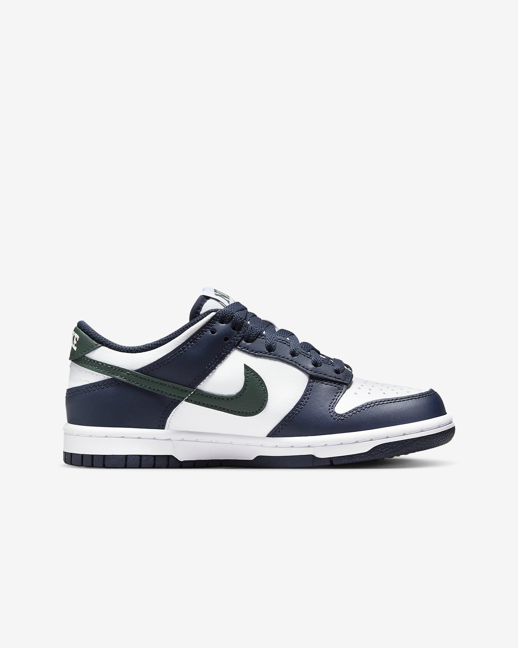 Nike Dunk Low Big Kids' Shoes - Obsidian/White/Vintage Green