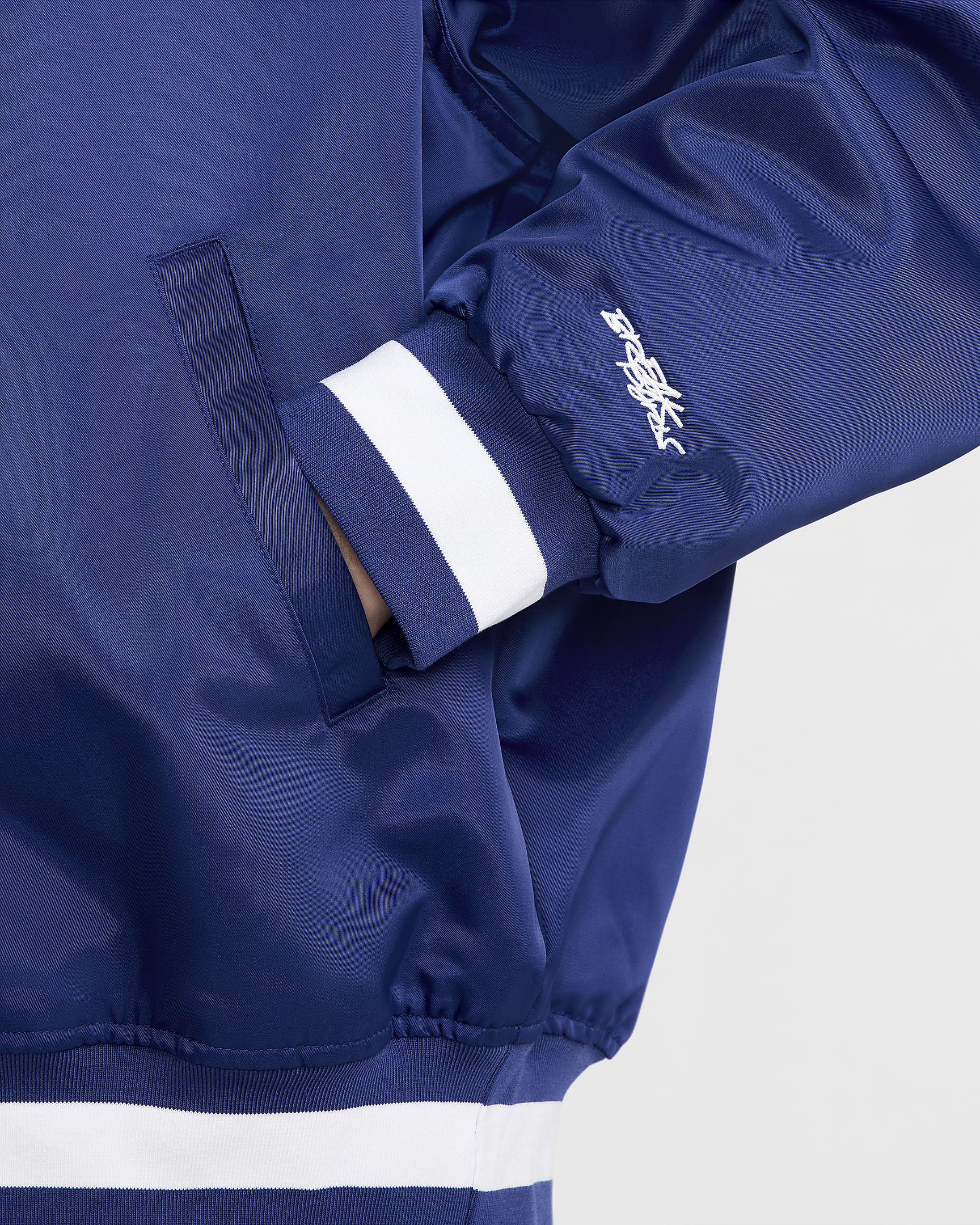 Korea Dugout Men's Nike Breaking Satin Jacket - Deep Royal Blue/White/Old Royal