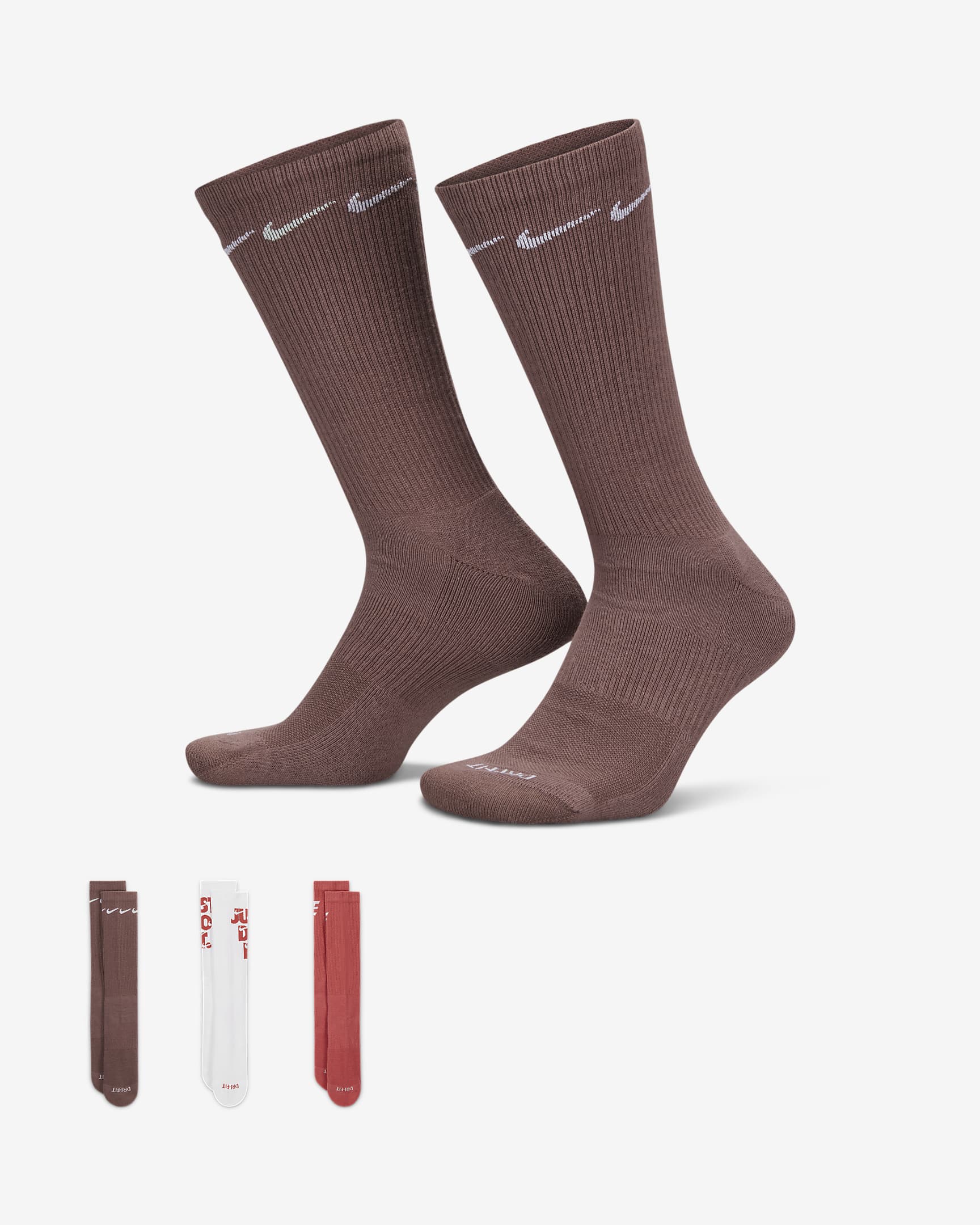 Nike Everyday Plus Cushioned Crew Socks (3 Pairs). Nike.com